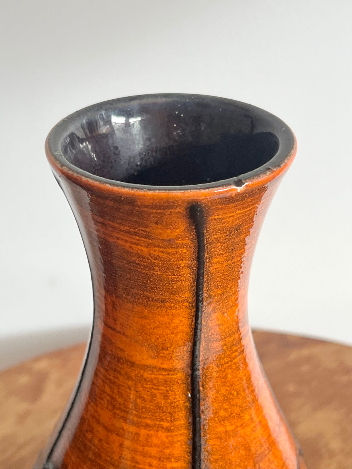 Vintage Mid Century Orange West German Pottery Vase by Ilkra Keramik