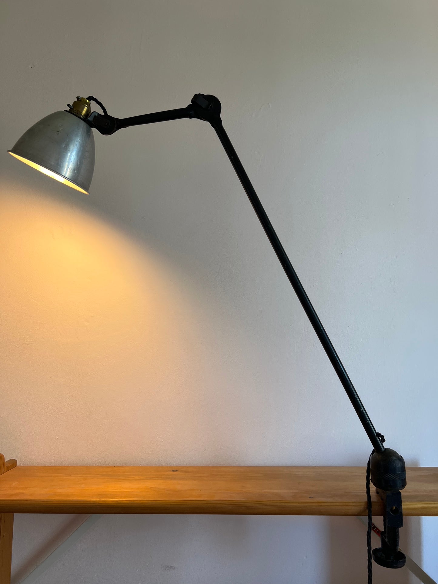 Art Deco Vintage Industrial Task Lamp by Bernard Albin Gras for Ravel Clamart