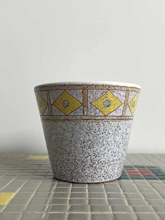 Mid Century Patterned Plant  Pot