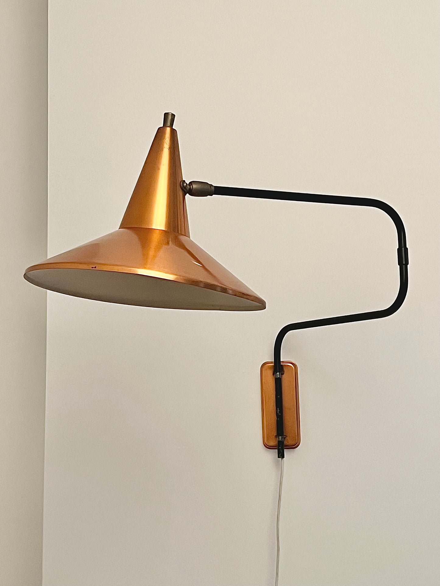 Mid Century Modern Extendable Swing Arm Wall Lamp