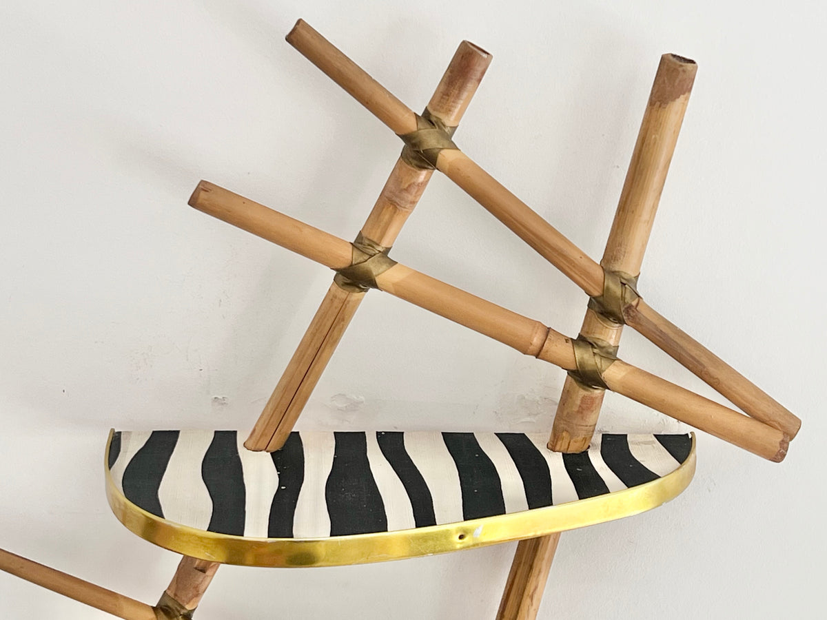Vintage Mid Century Modern German Tiered Wall Shelving Unit