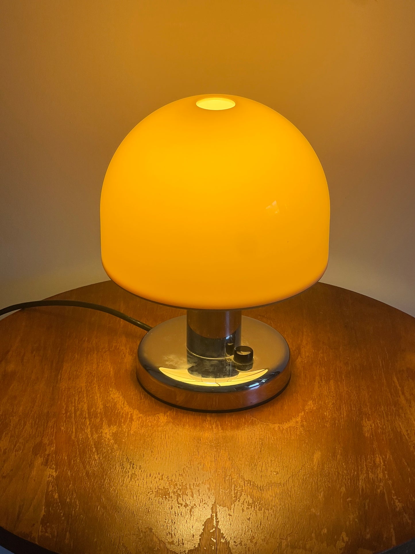 Mid Century Chrome Mushroom Lamp