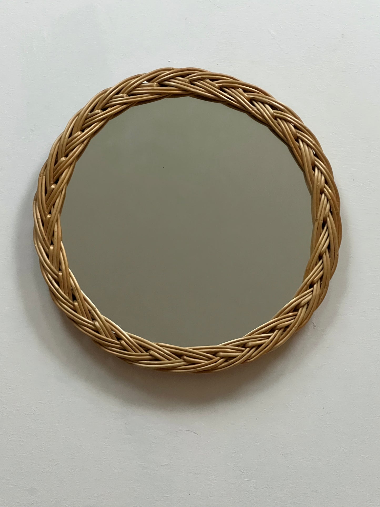 Mid Century French Rattan Cane Mirror