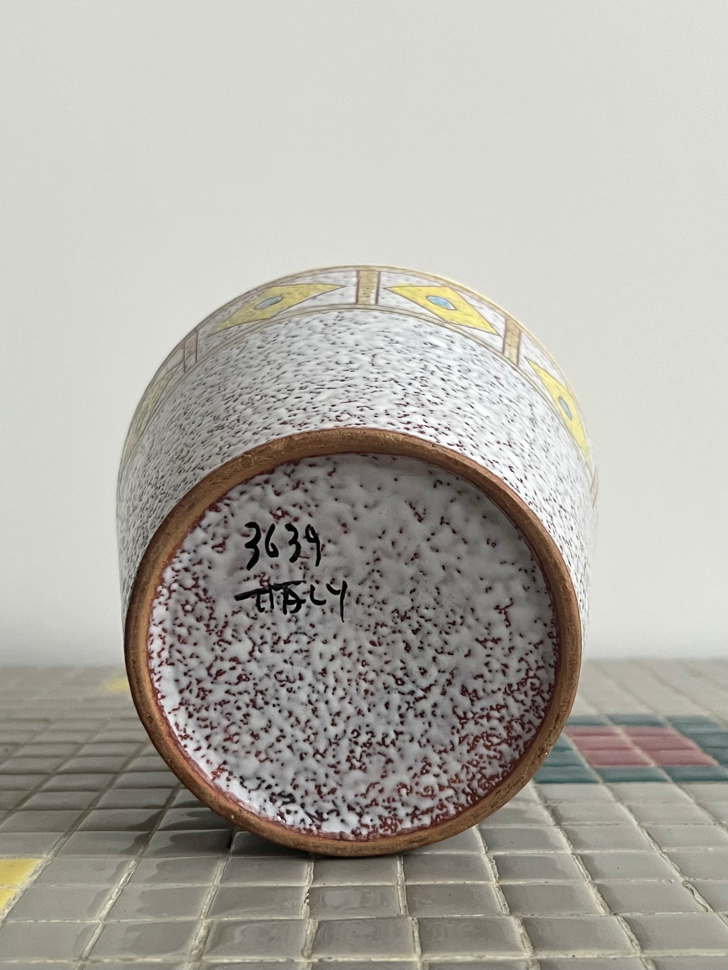 Mid Century Patterned Plant  Pot