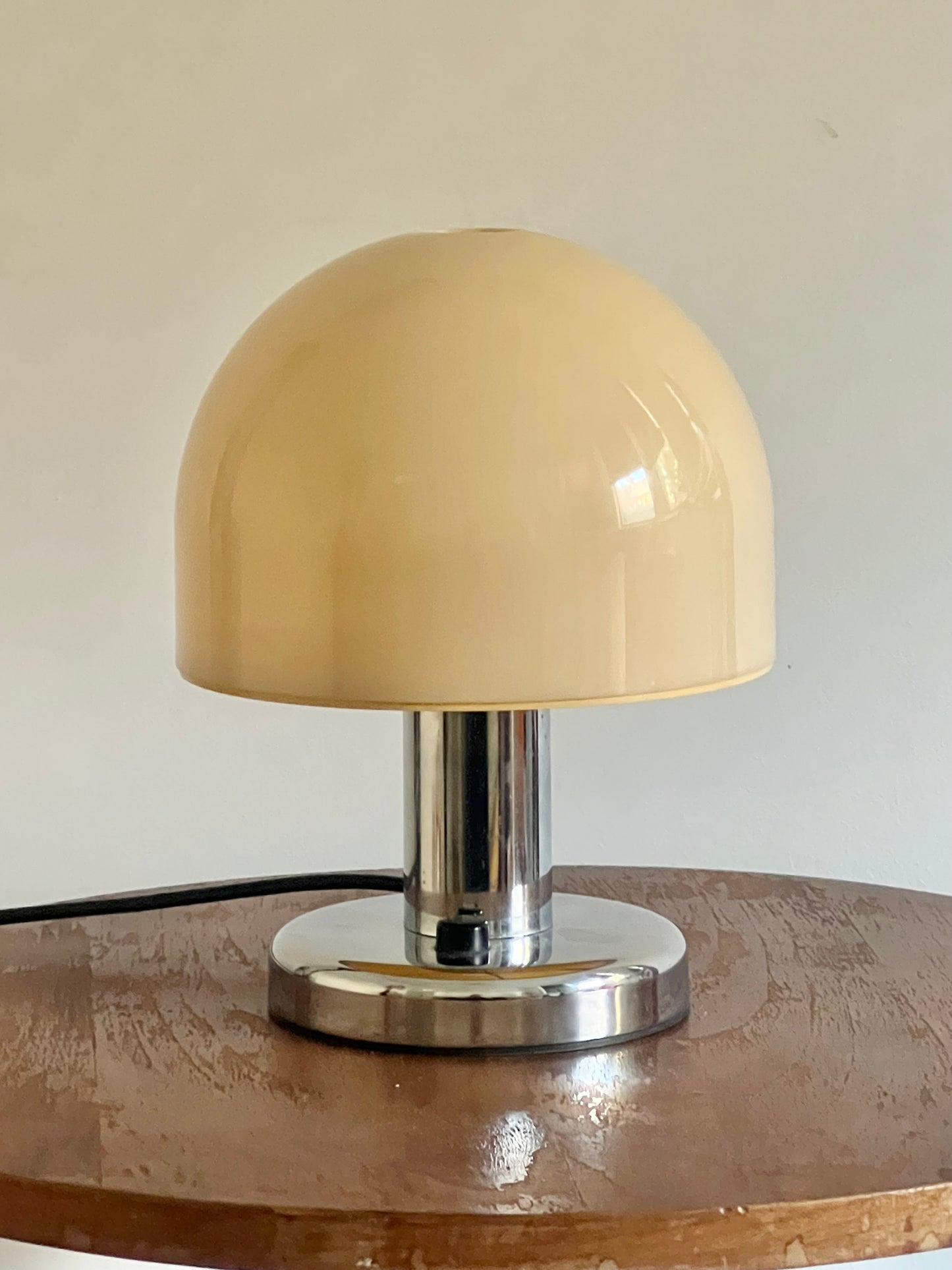 Mid Century Chrome Mushroom Lamp