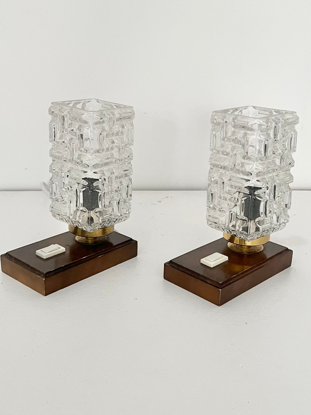 Mid Century Pair of Brutalist Table Lamps