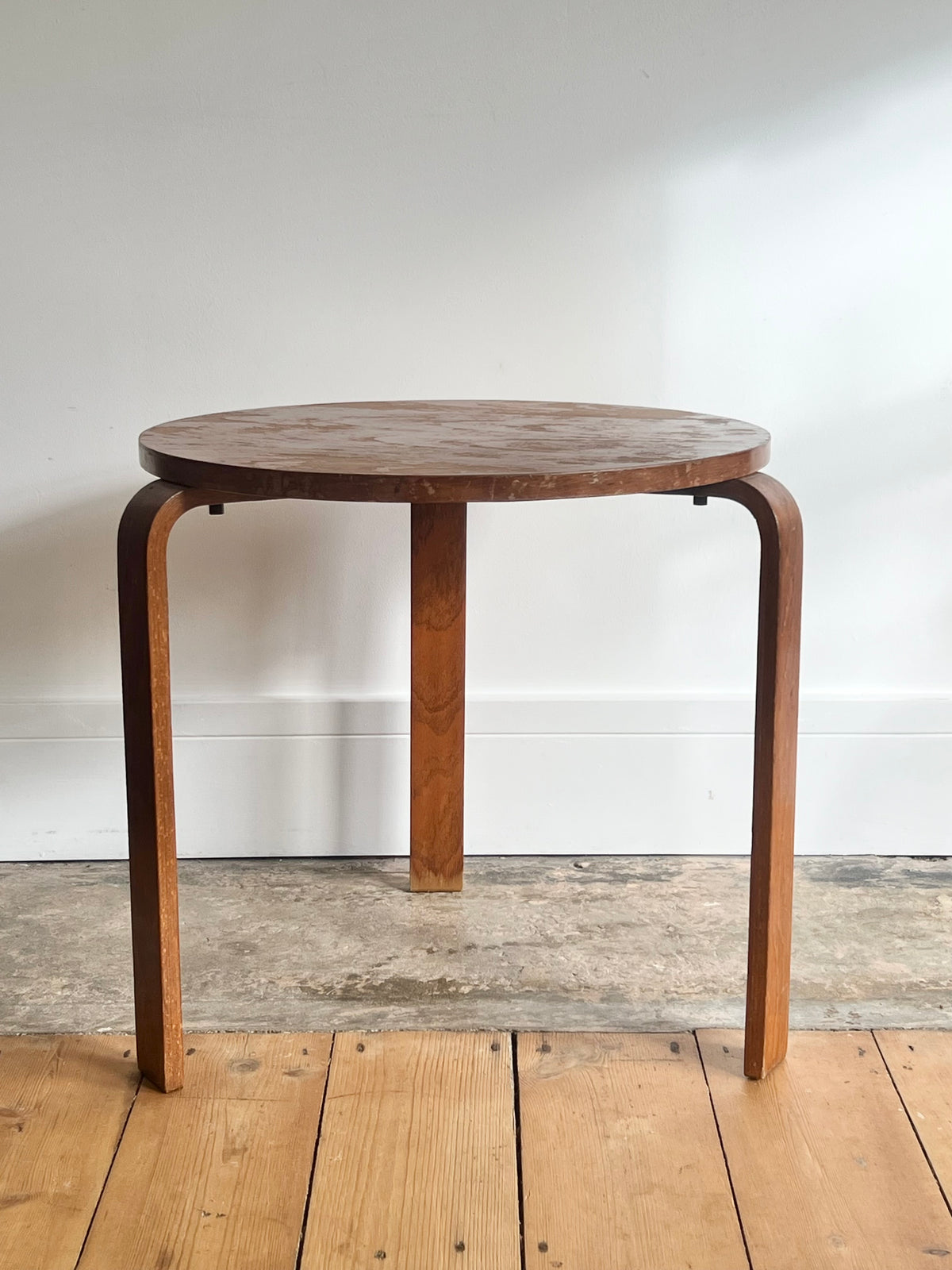 Vintage Mid Century Bentwood Alvar Aalto Style Side Table