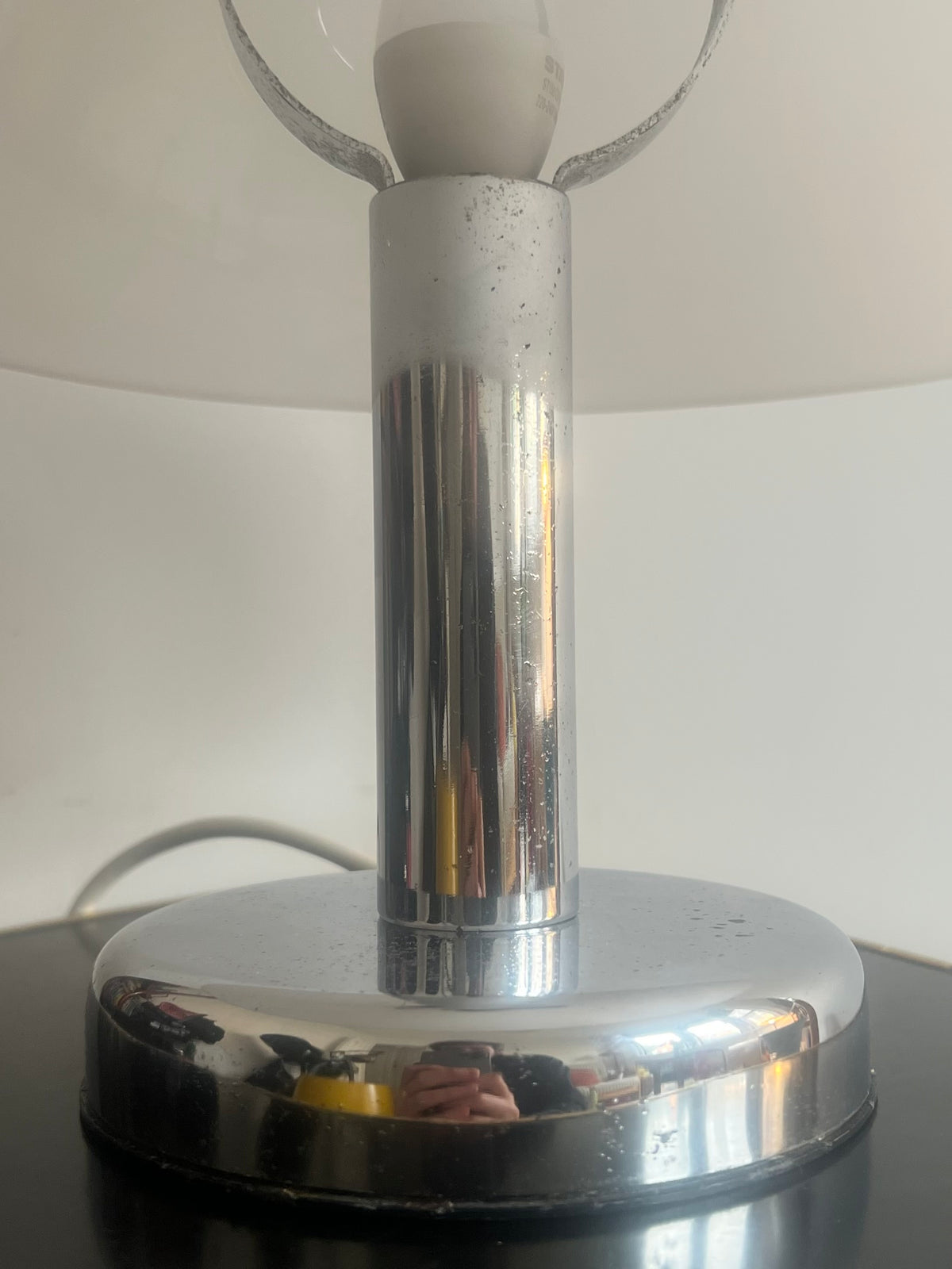 Mid Century Cosmo Designs Chrome & Acrylic Mushroom Table Lamp