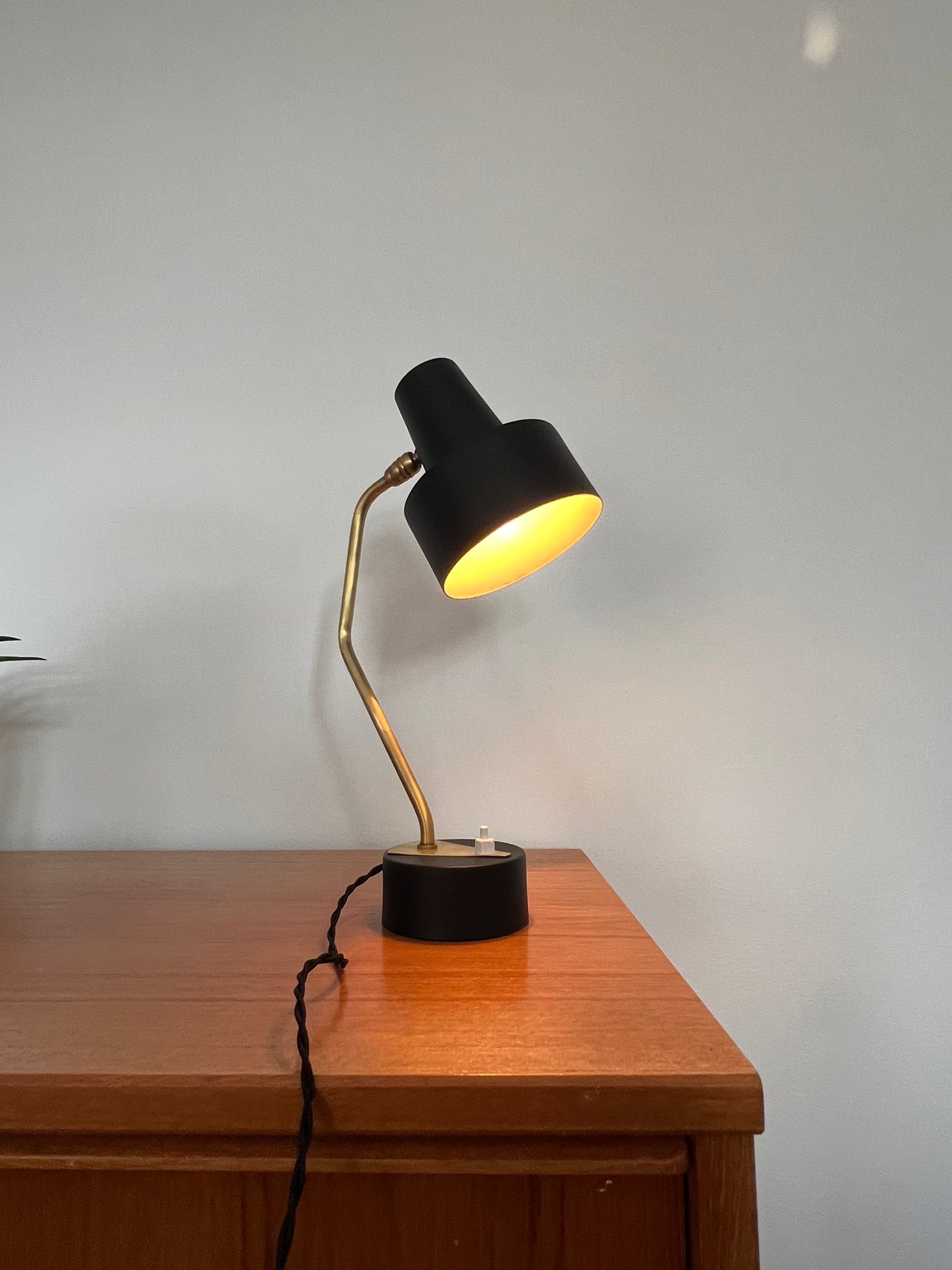 Mid Century Modern Black & Brass Disderot Desk Lamp