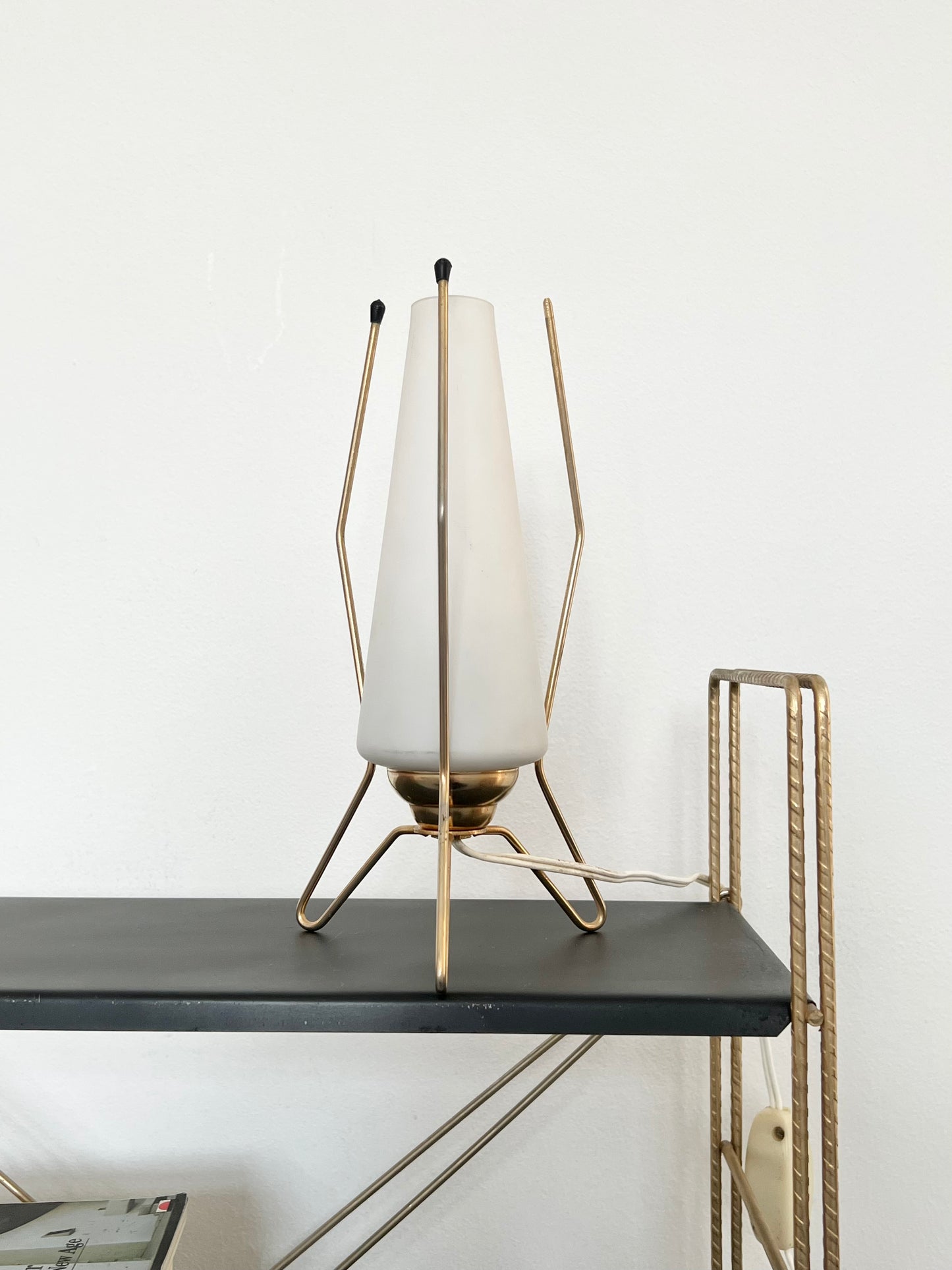 Mid Century Brass Tripod Lamp