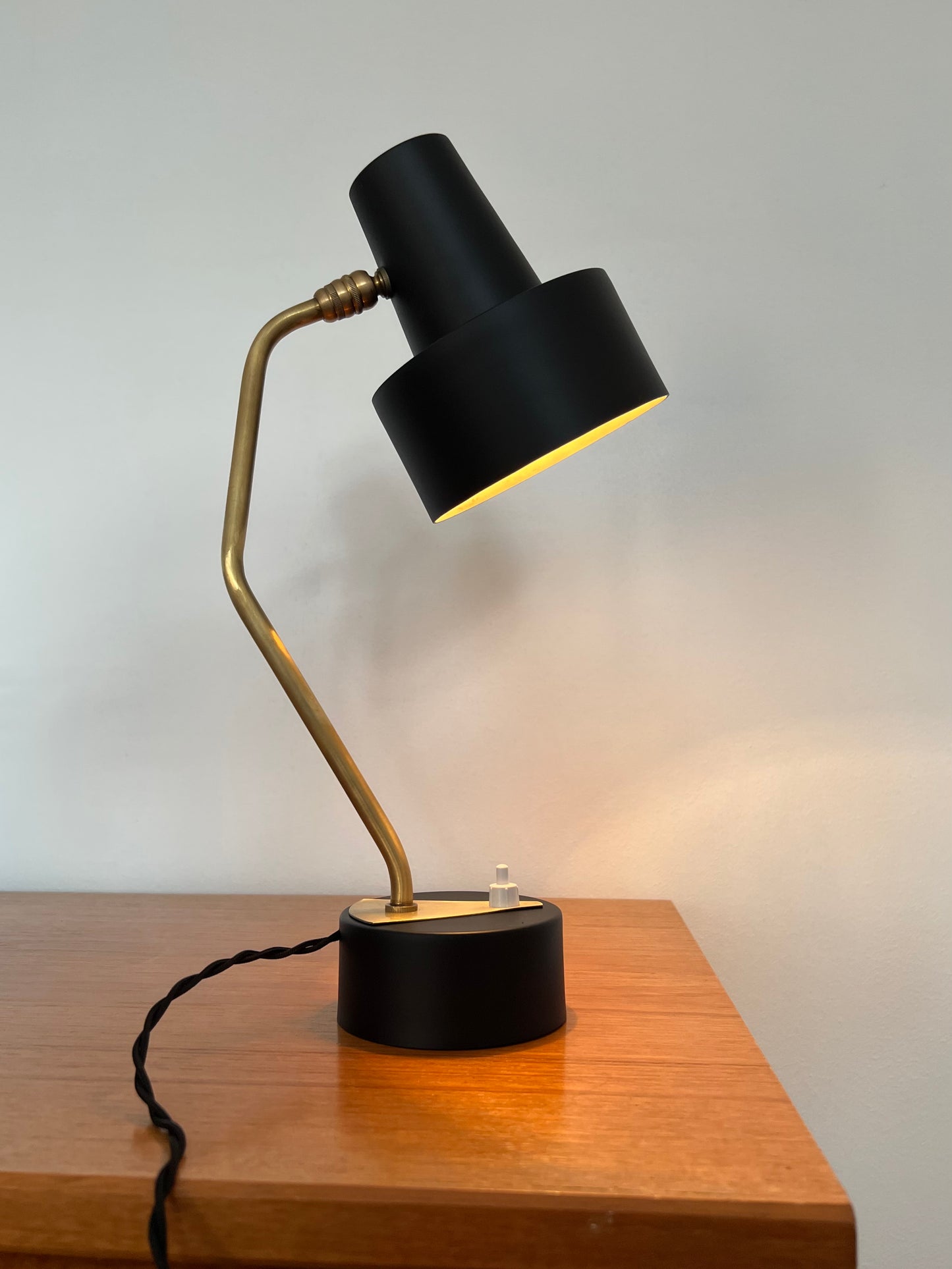 Mid Century Modern Black & Brass Disderot Desk Lamp