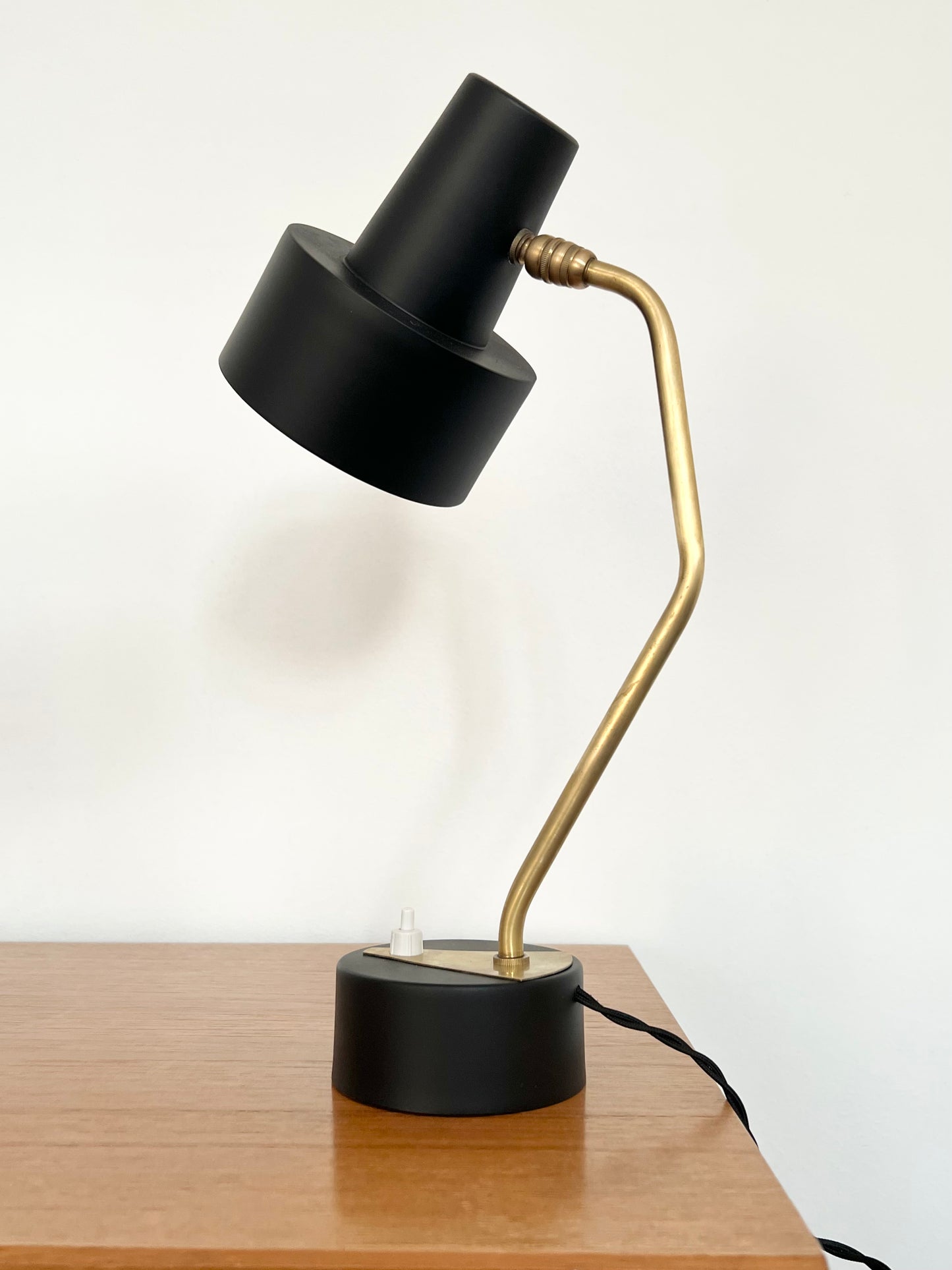 Mid Century Modern Black & Brass Disderot Desk Lamp