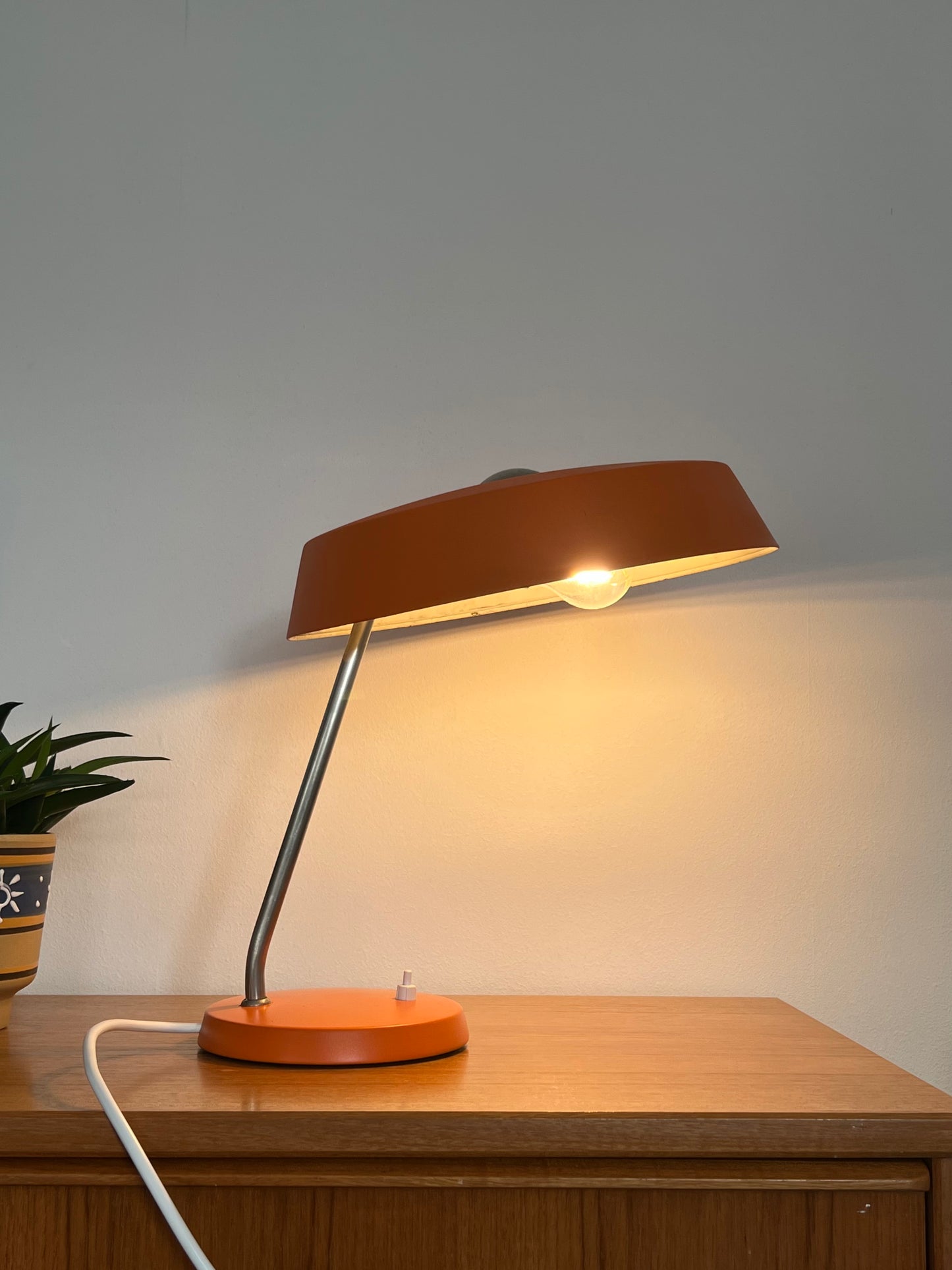 Mid Century Orange Table Lamp