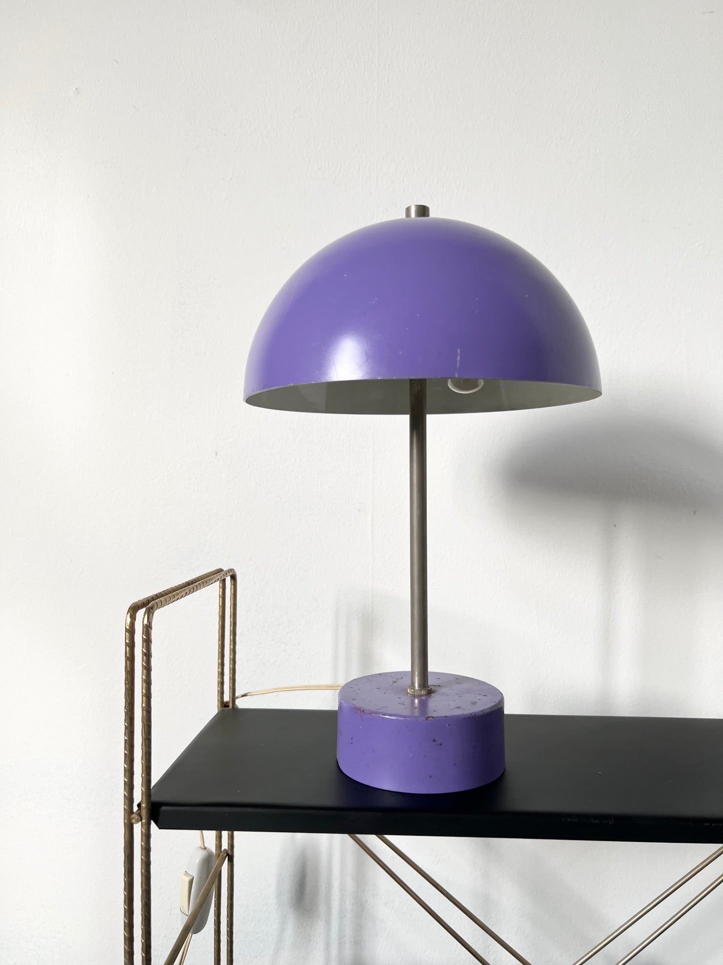 Mid Century Purple Mushroom Lamp