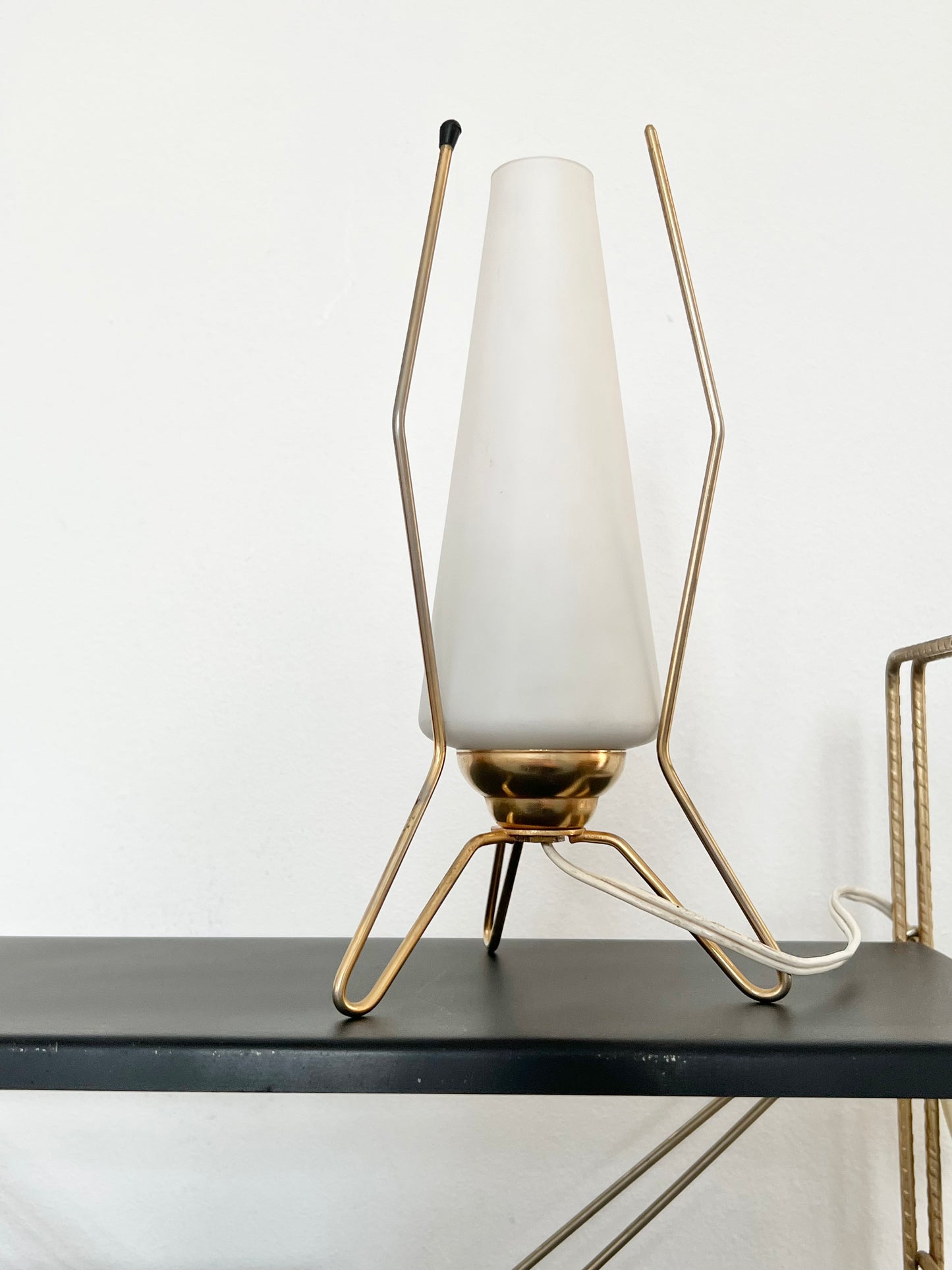 Mid Century Brass Tripod Lamp