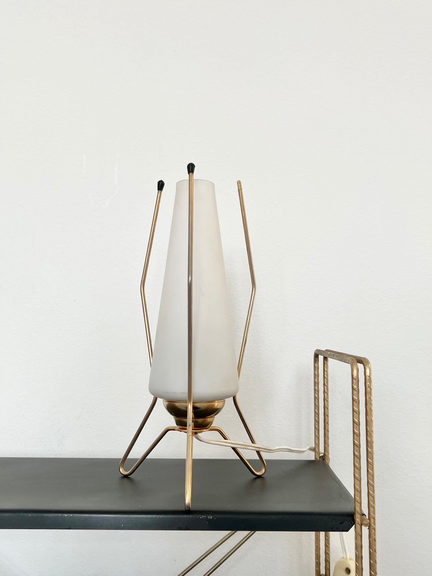 Mid Century Brass Tripod Lamp