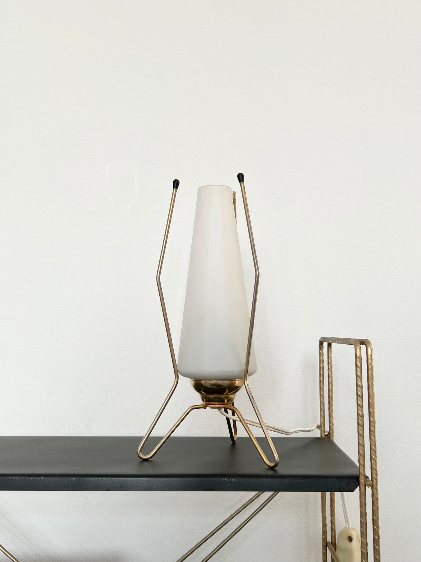 Mid Century Brass Tripod Lamp