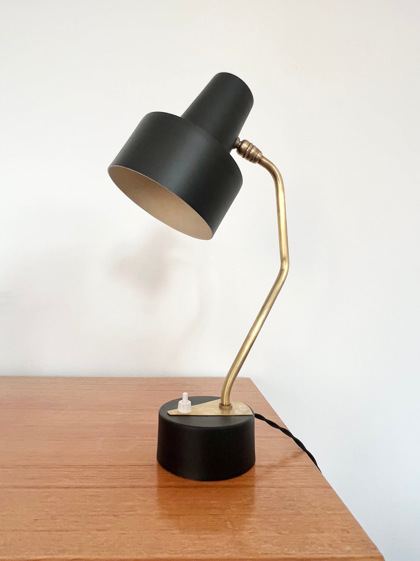 Mid Century Modern Black & Brass Disderot Desk Lamp