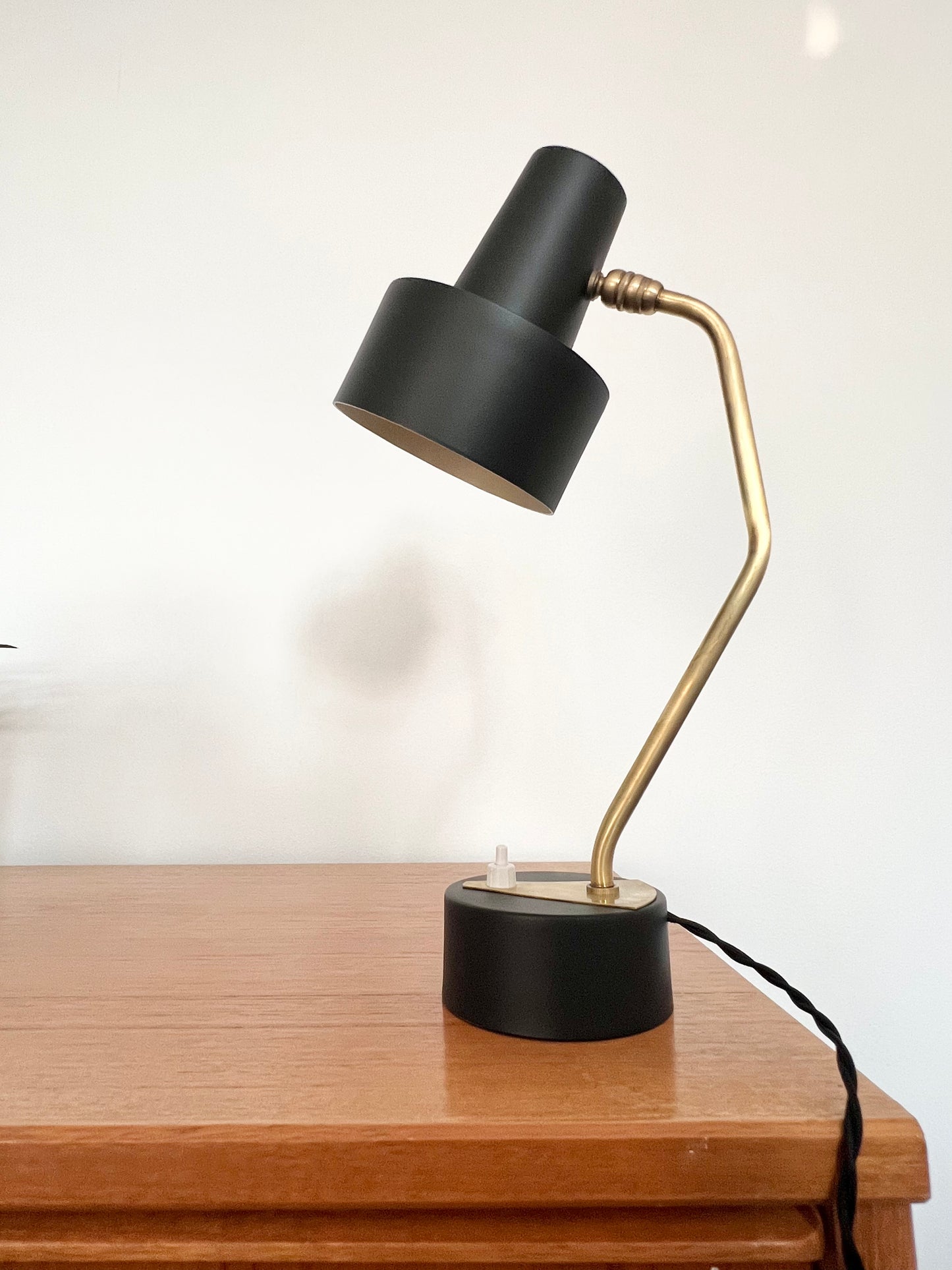 Mid Century Modern Black & Brass Disderot Desk Lamp