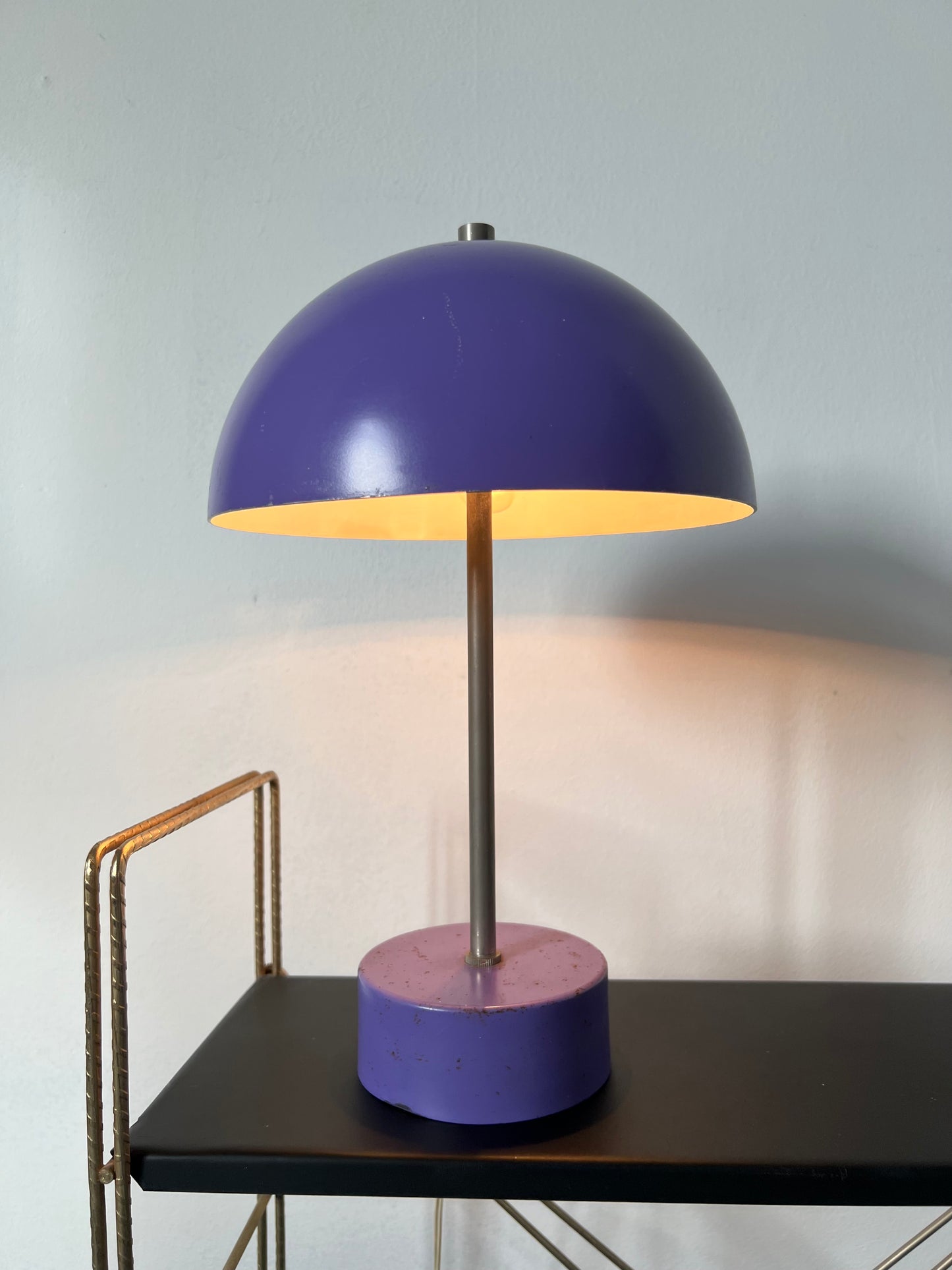 Mid Century Purple Mushroom Lamp