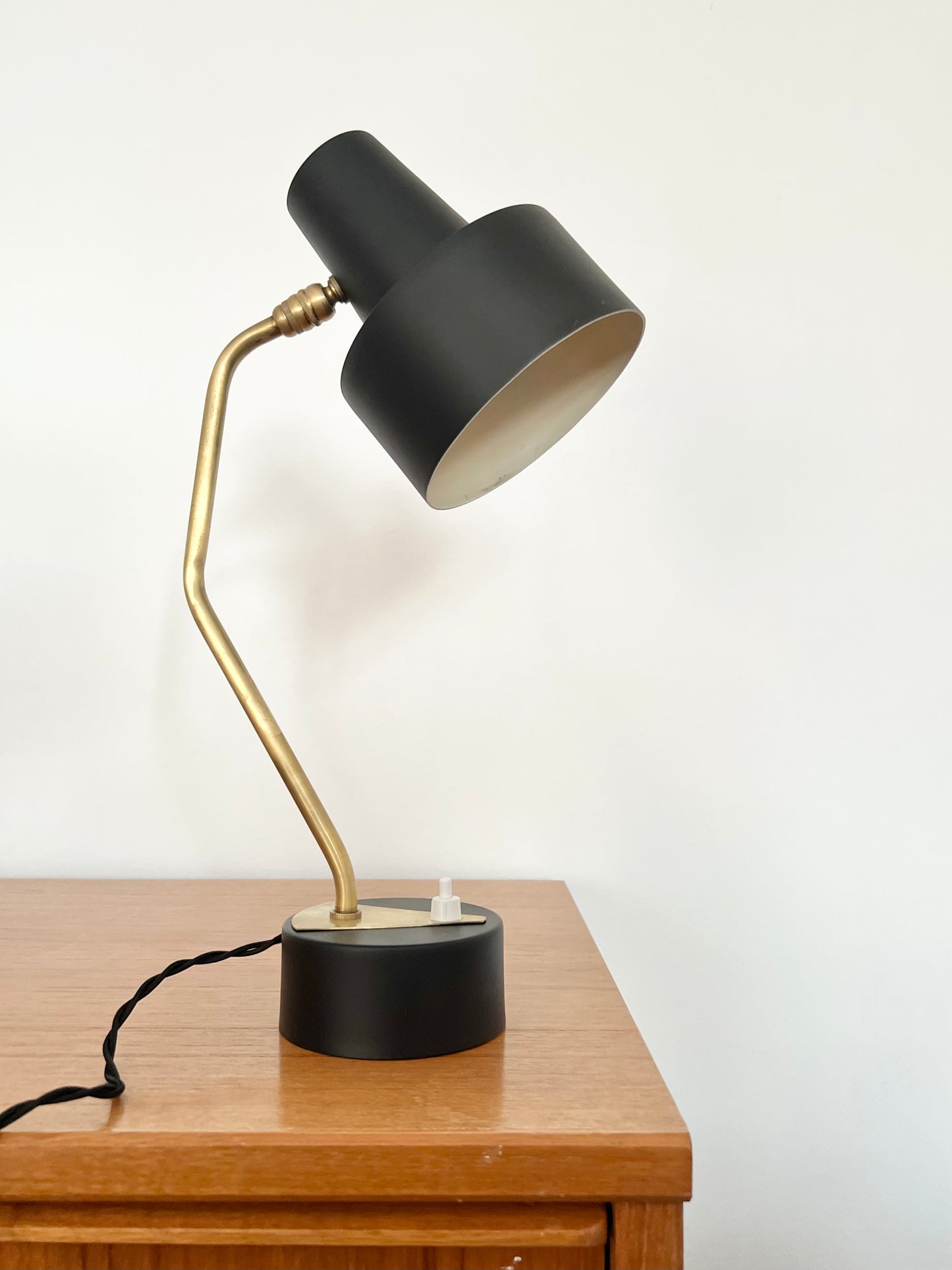 Mid Century Modern Black & Brass Disderot Desk Lamp