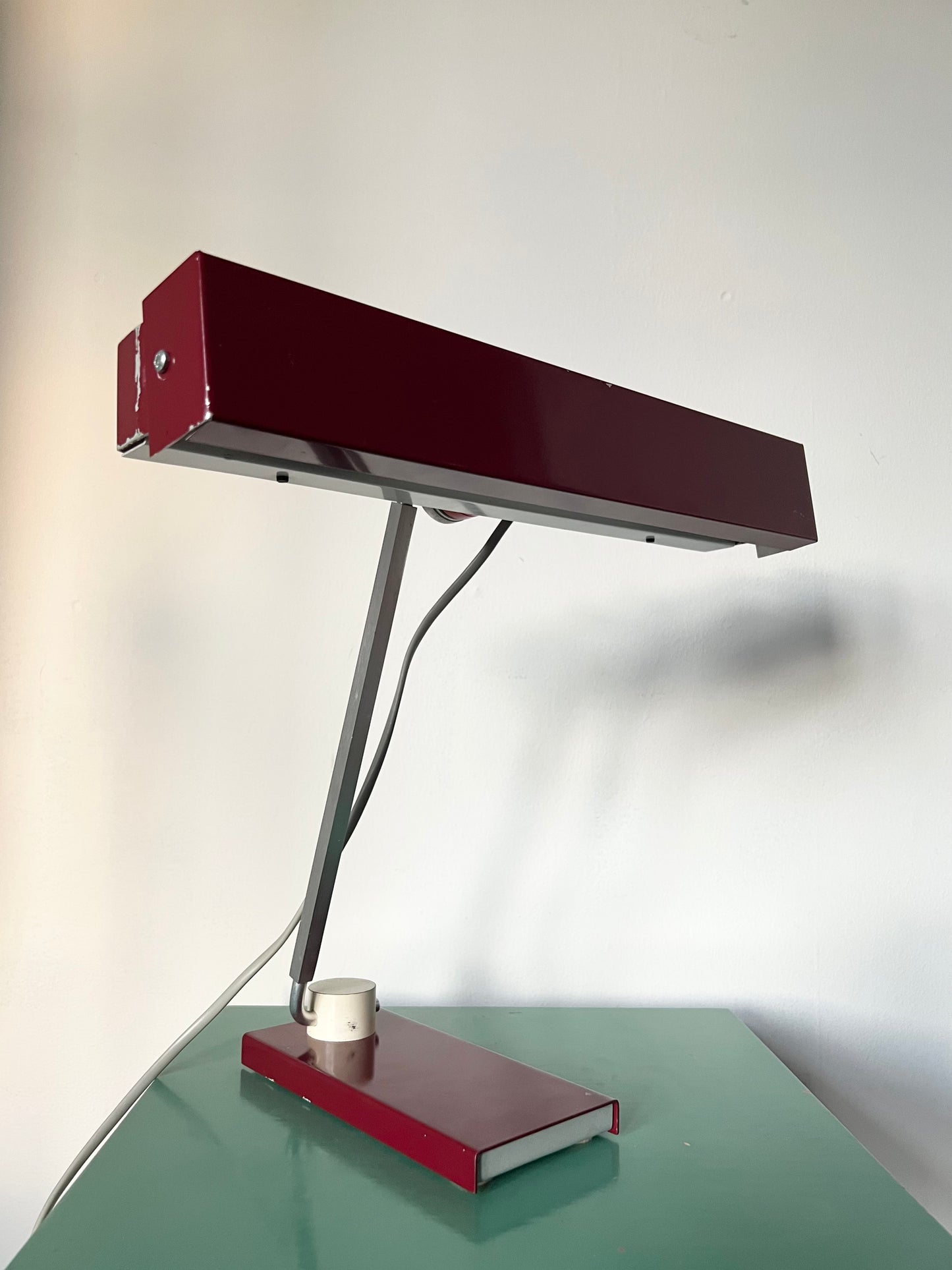 Mid Century Burgundy Red Space Age Desk lamp