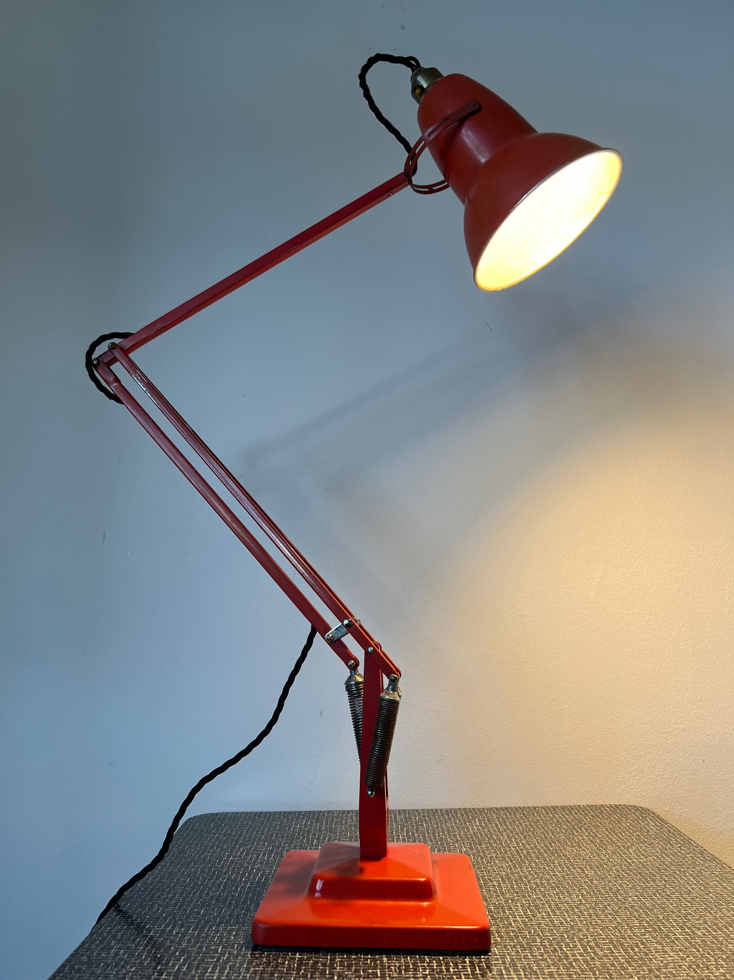 Vintage Herbert Terry Anglepoise 1227 Red Desk Lamp