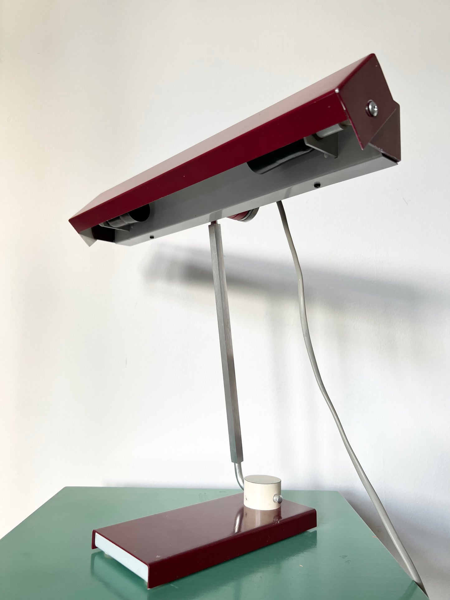 Mid Century Burgundy Red Space Age Desk lamp