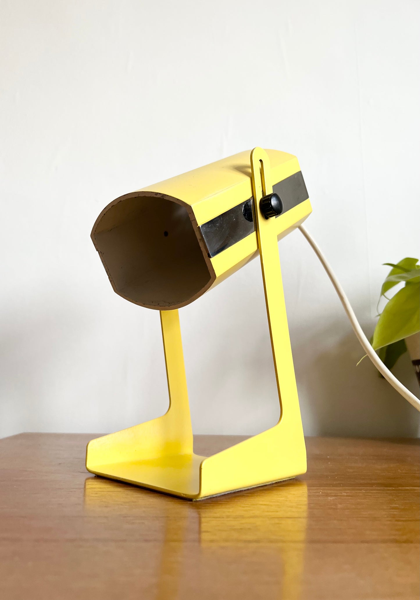 Space Age Yellow & Chrome Desk Lamp