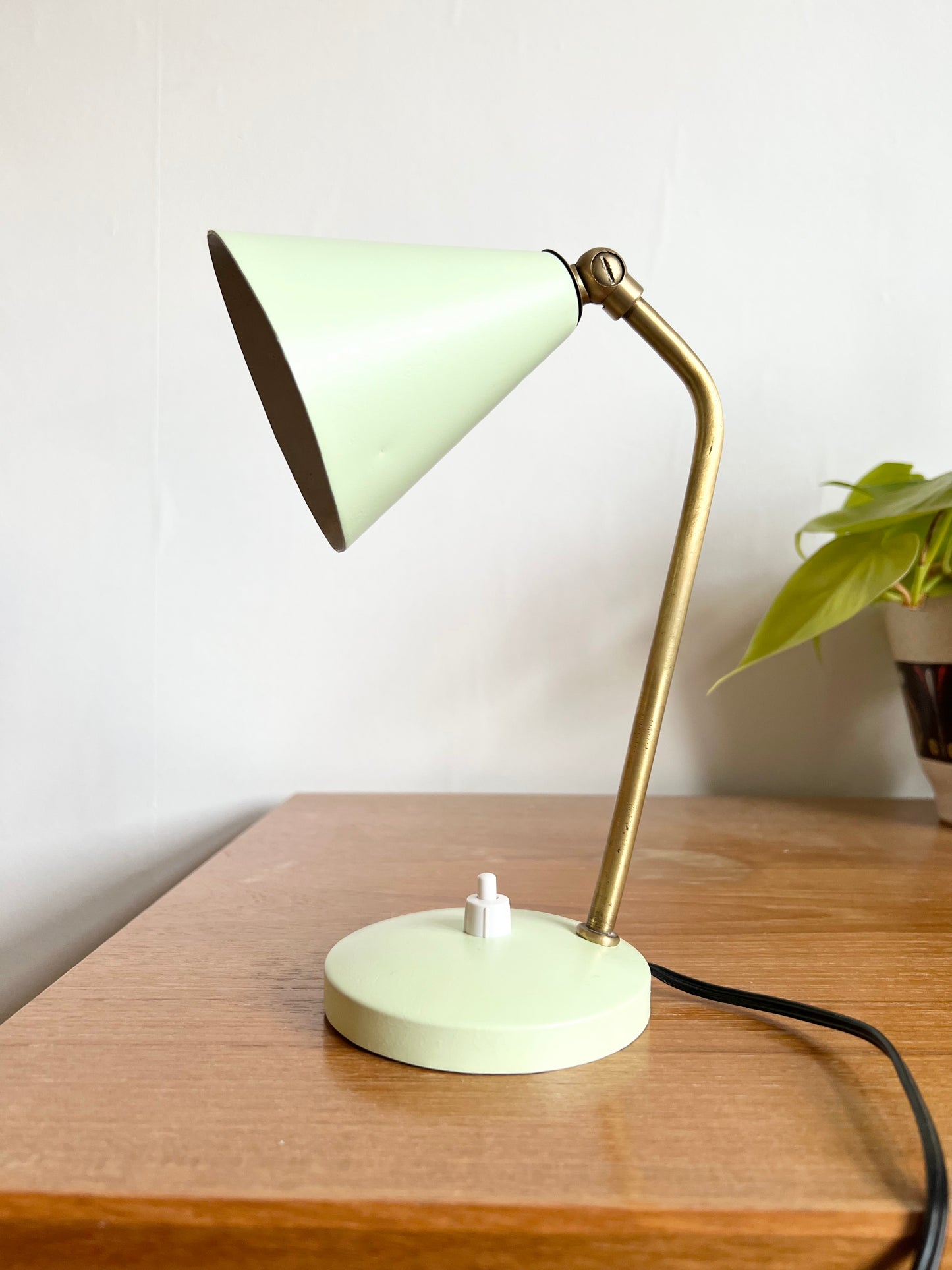 Mid Century Pale Green Desk Lamp