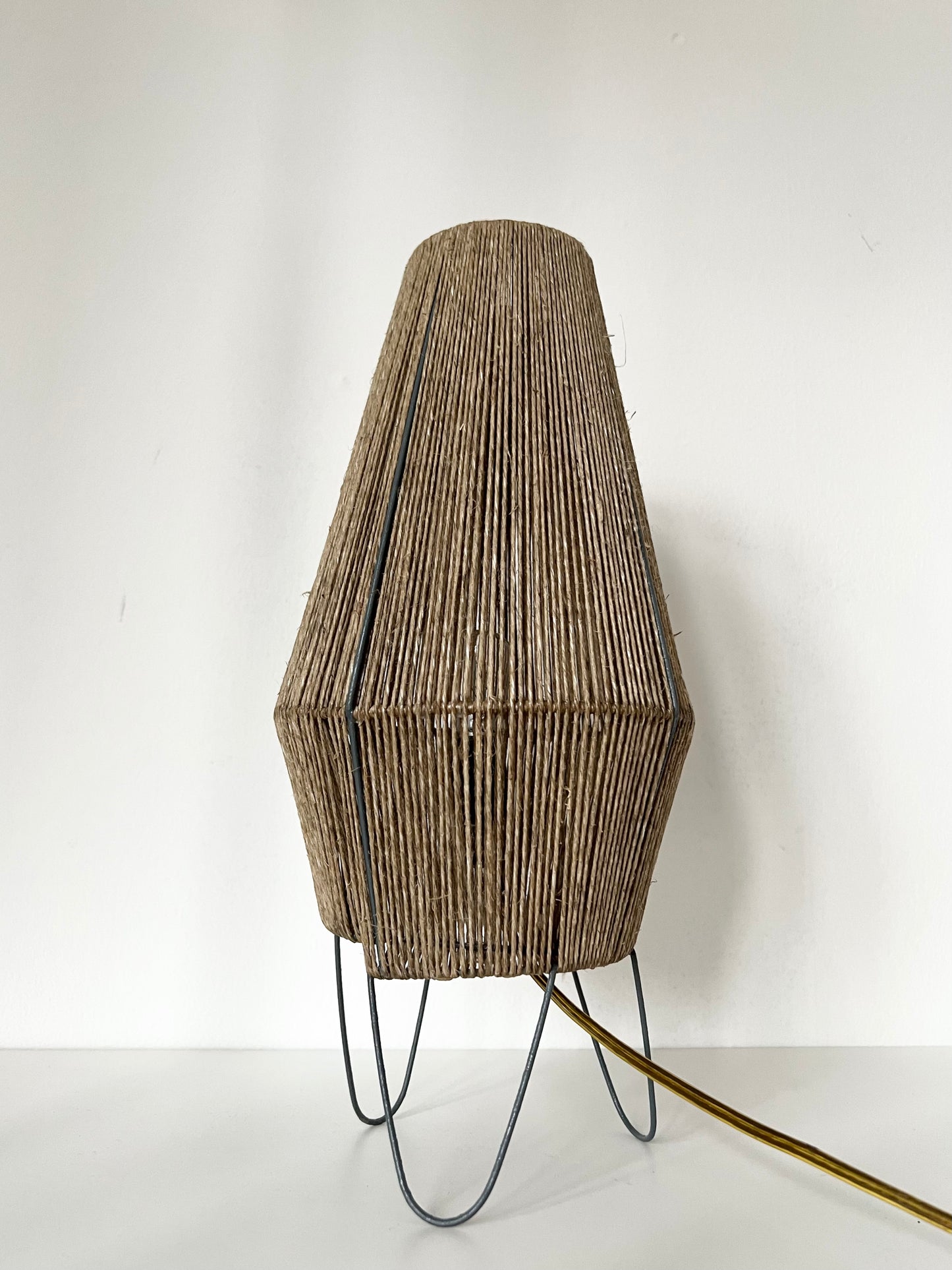 Mid Century Raffia Table Lamp