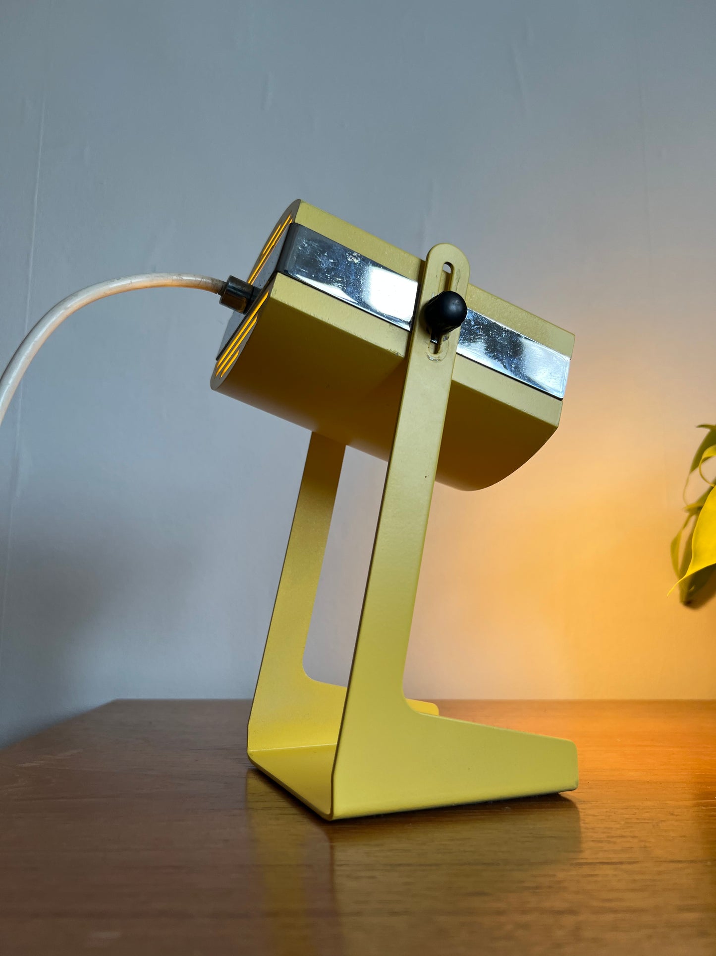 Space Age Yellow & Chrome Desk Lamp