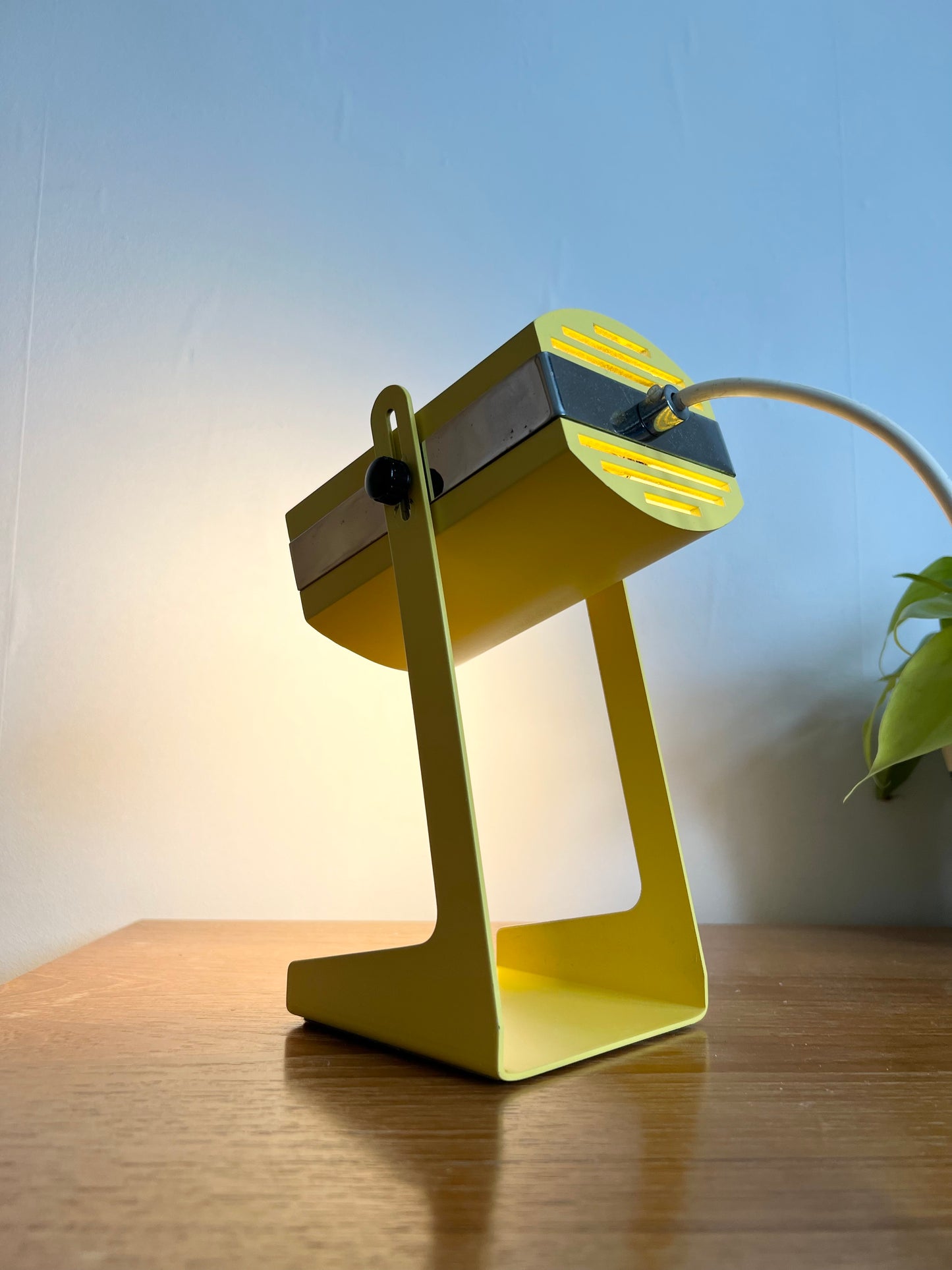 Space Age Yellow & Chrome Desk Lamp