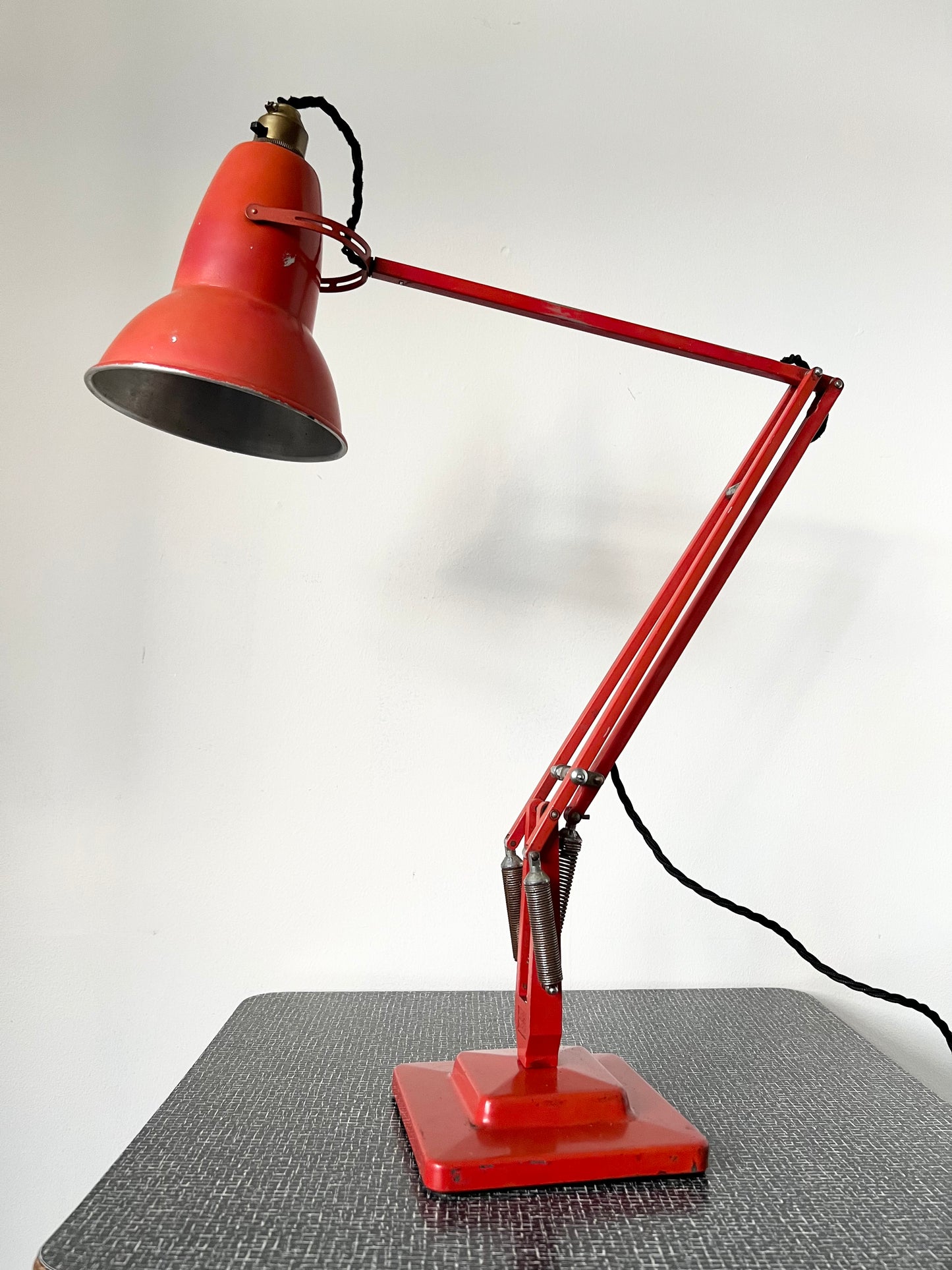 Vintage Herbert Terry Anglepoise 1227 Red Desk Lamp