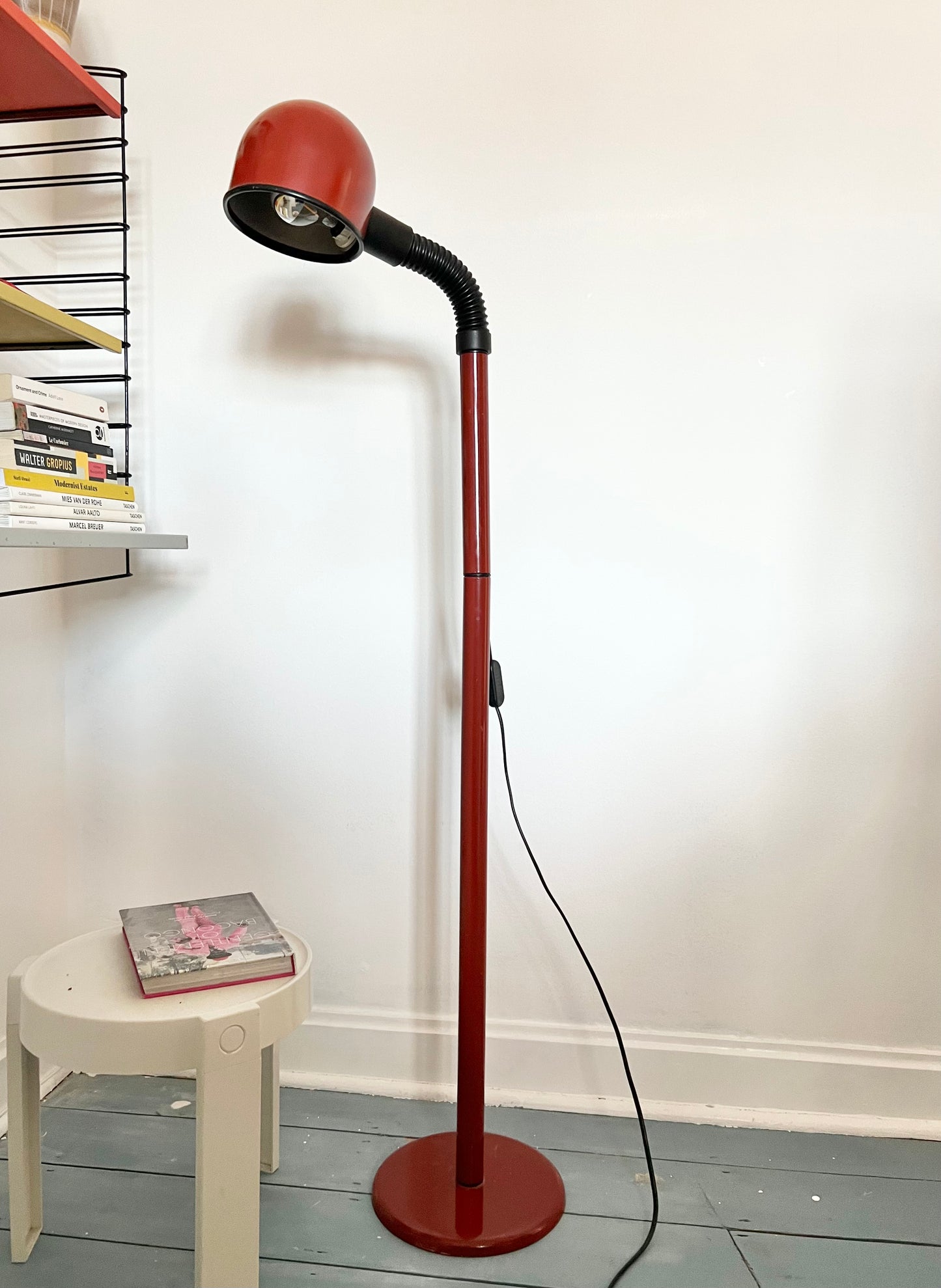 Postmodern Red & Black Floor Lamp by Alda