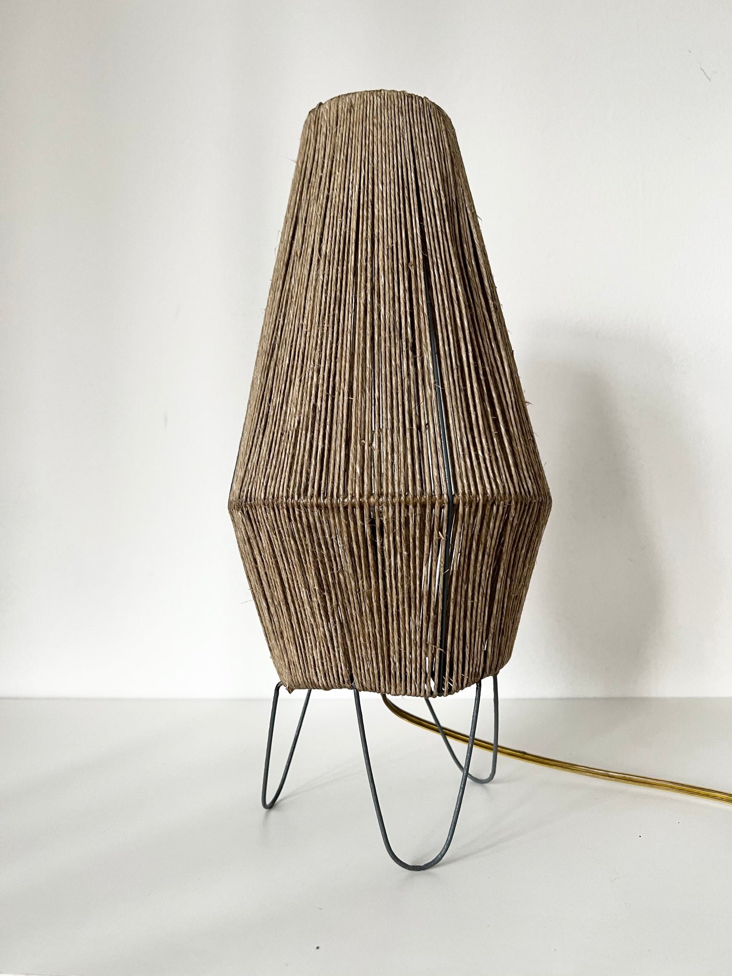 Mid Century Raffia Table Lamp