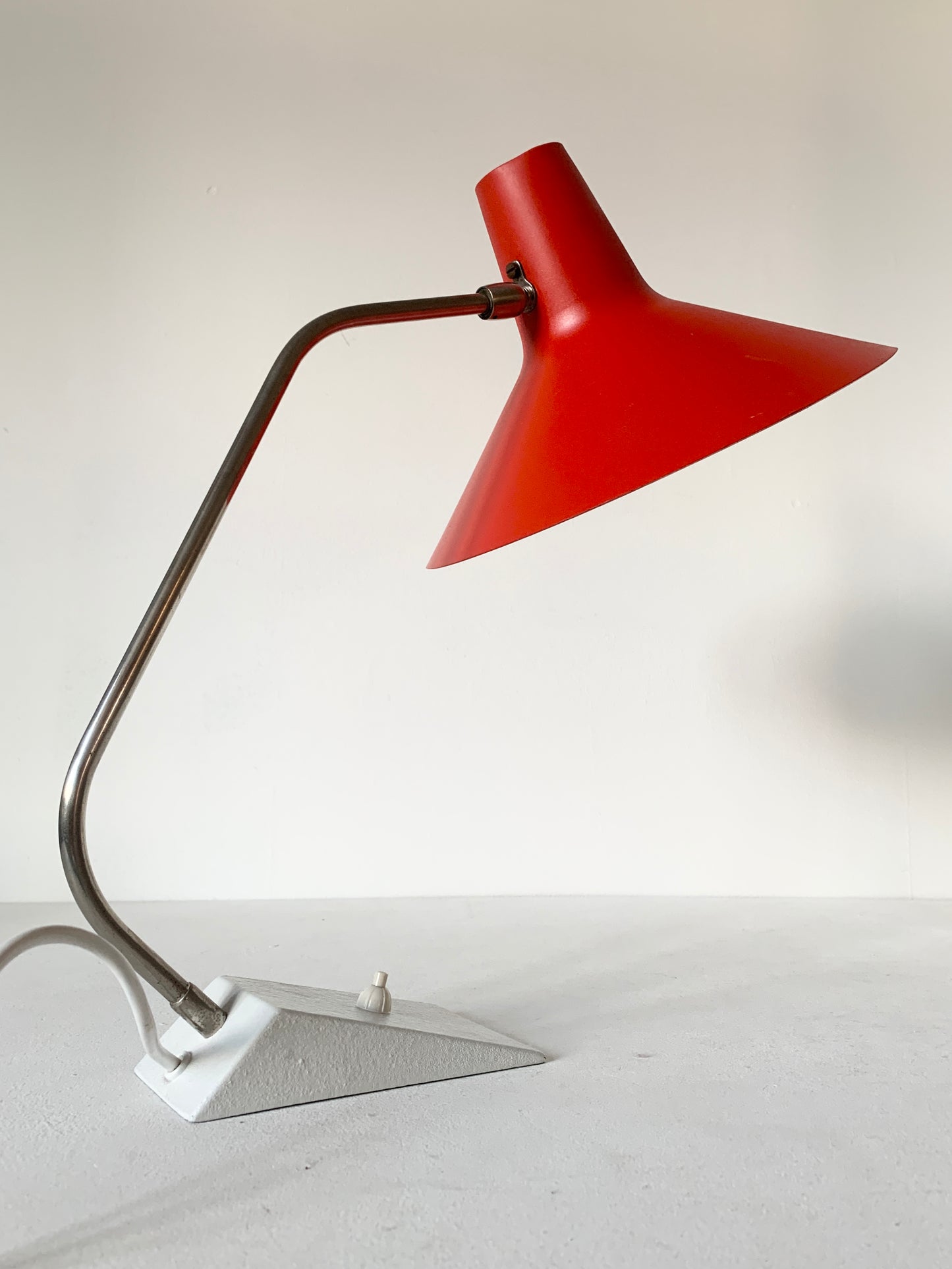 Mid Century Red & White Table Lamp By SIS