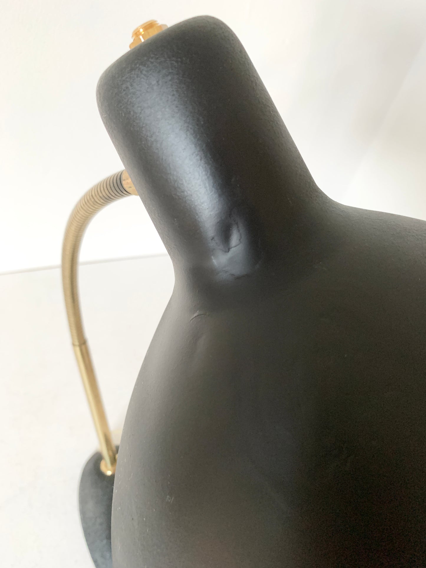 Mid Century Adjustable Black & Brass Table Lamp by Boris Lacroix