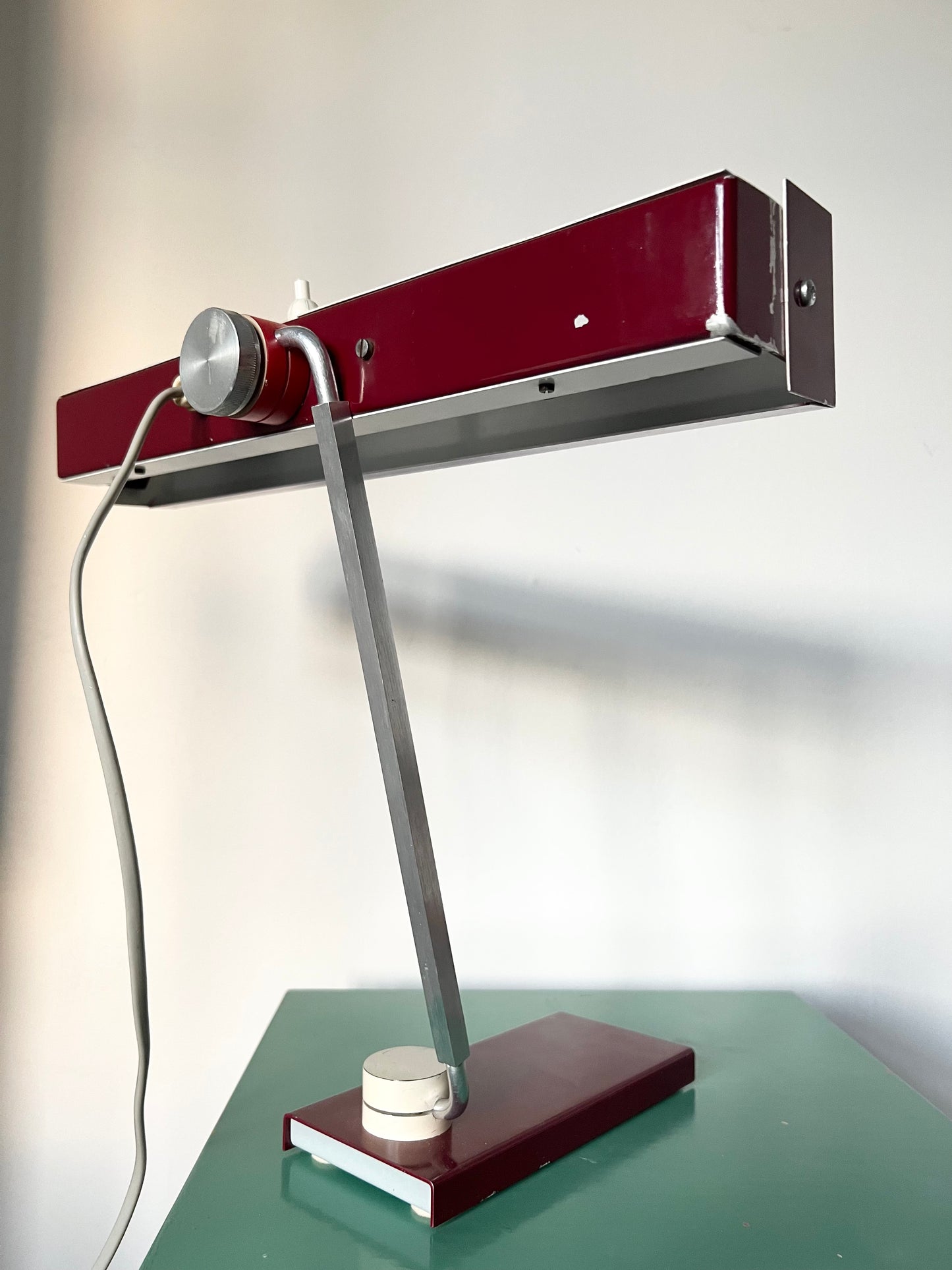 Mid Century Burgundy Red Space Age Desk lamp