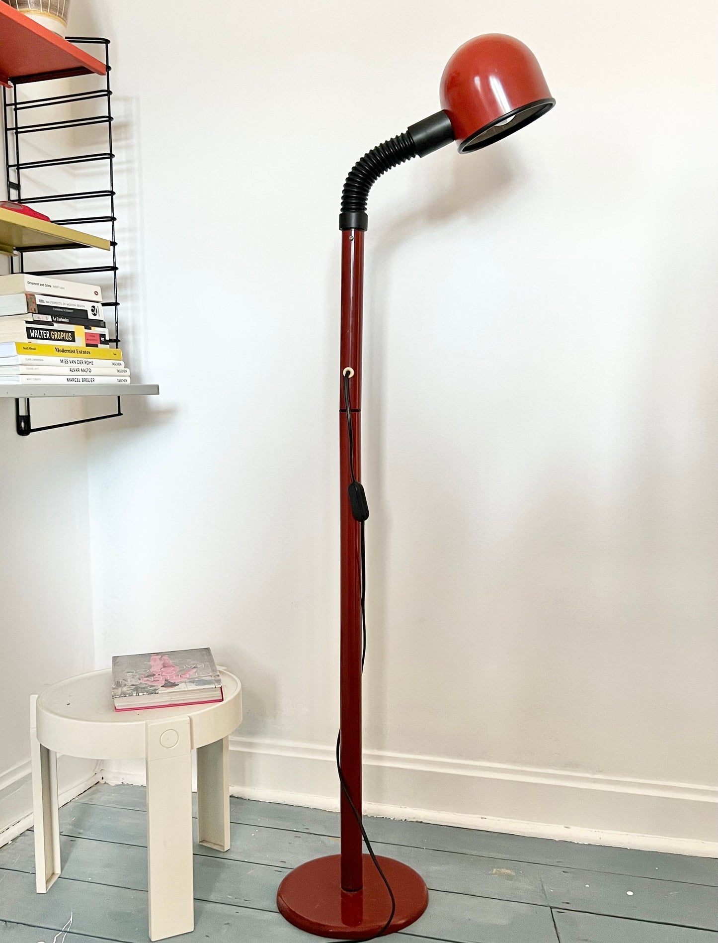 Postmodern Red & Black Floor Lamp by Alda