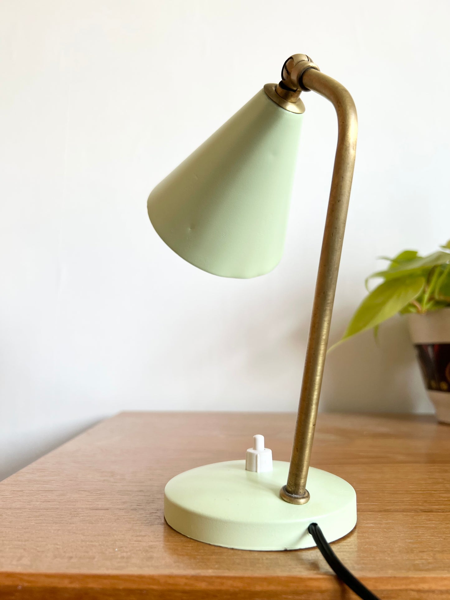 Mid Century Pale Green Desk Lamp