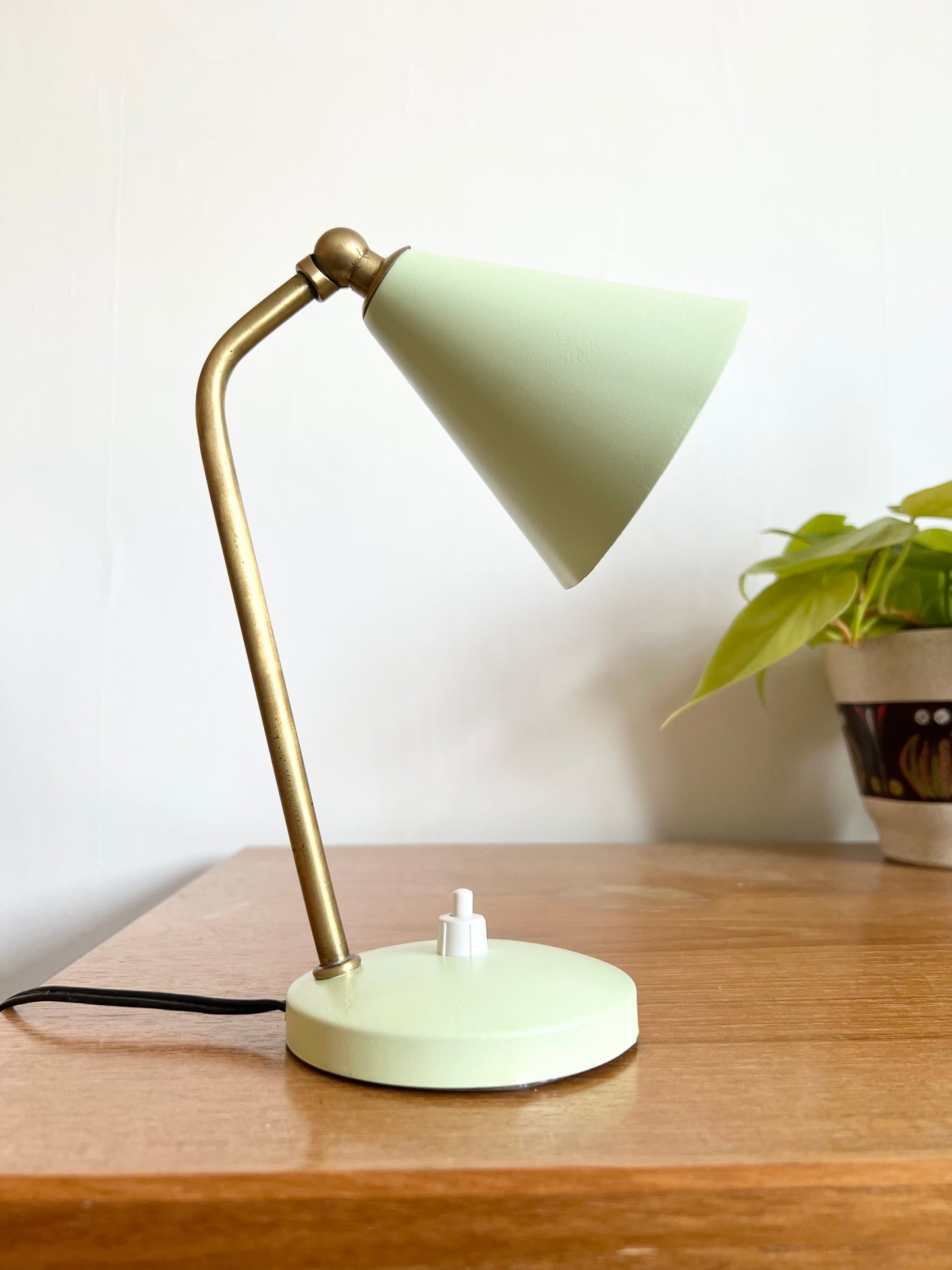 Mid Century Pale Green Desk Lamp