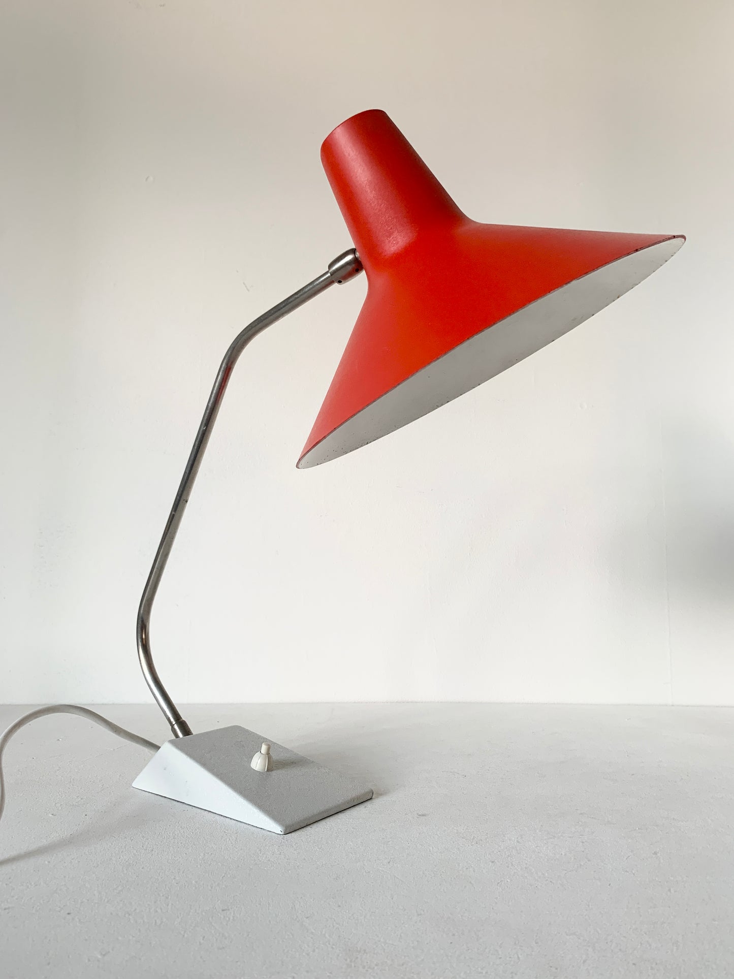 Mid Century Red & White Table Lamp By SIS