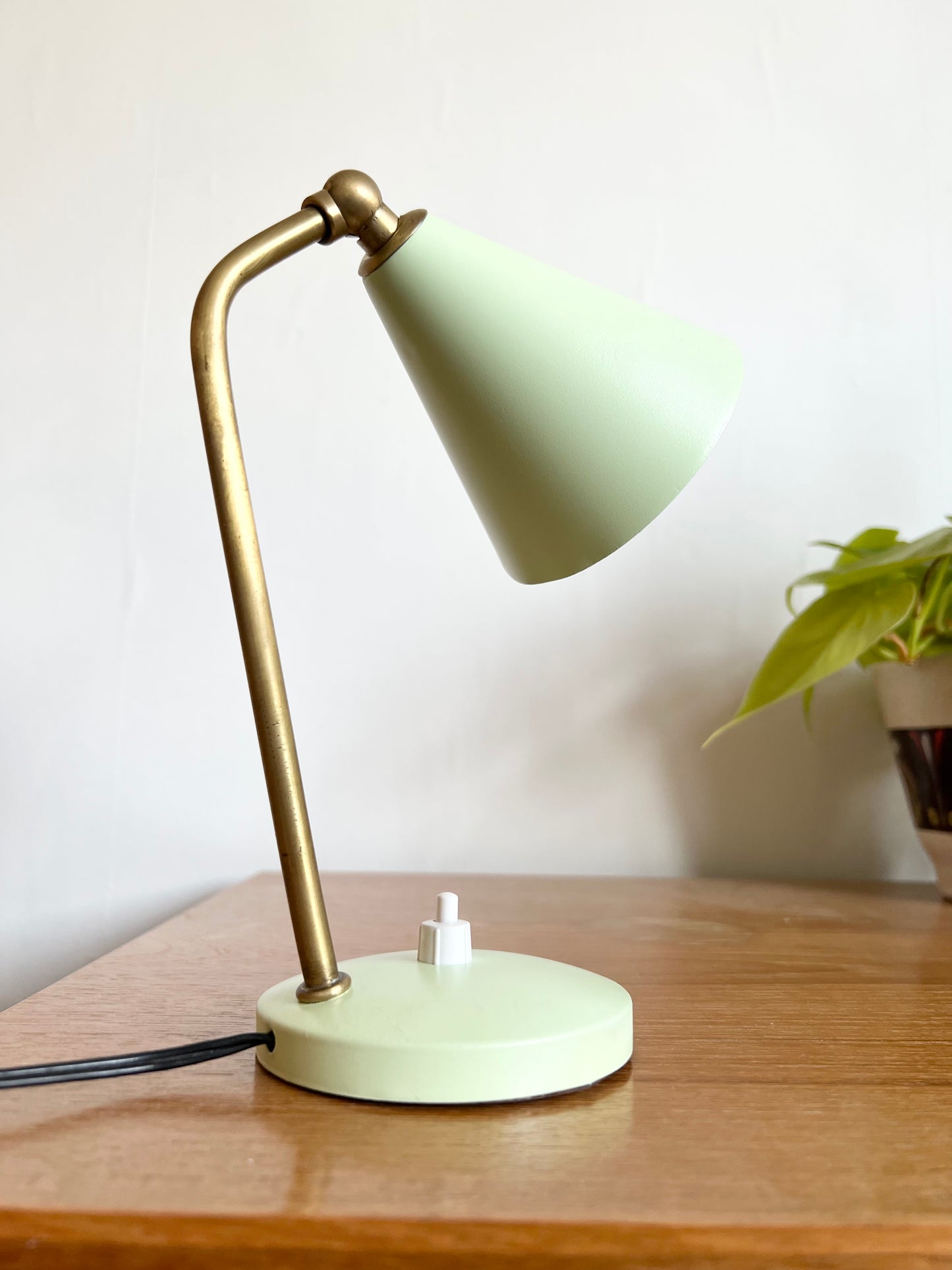 Mid Century Pale Green Desk Lamp