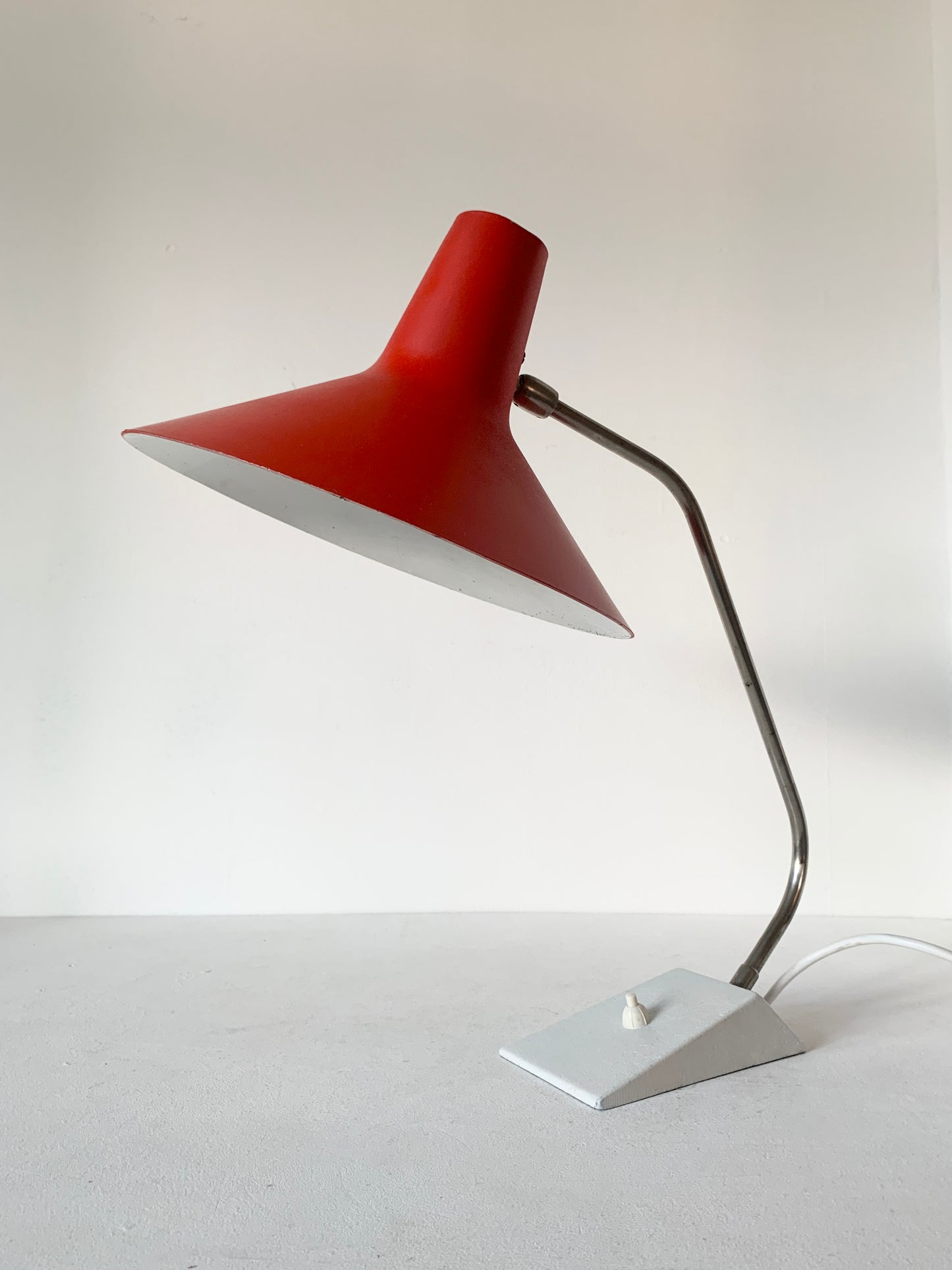 Mid Century Red & White Table Lamp By SIS