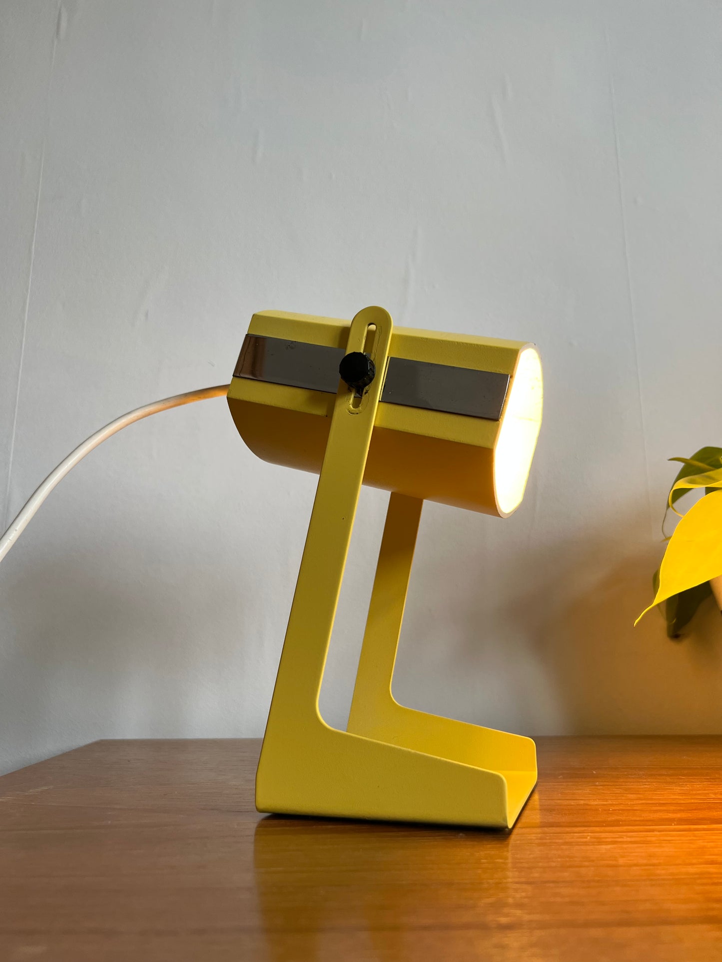 Space Age Yellow & Chrome Desk Lamp