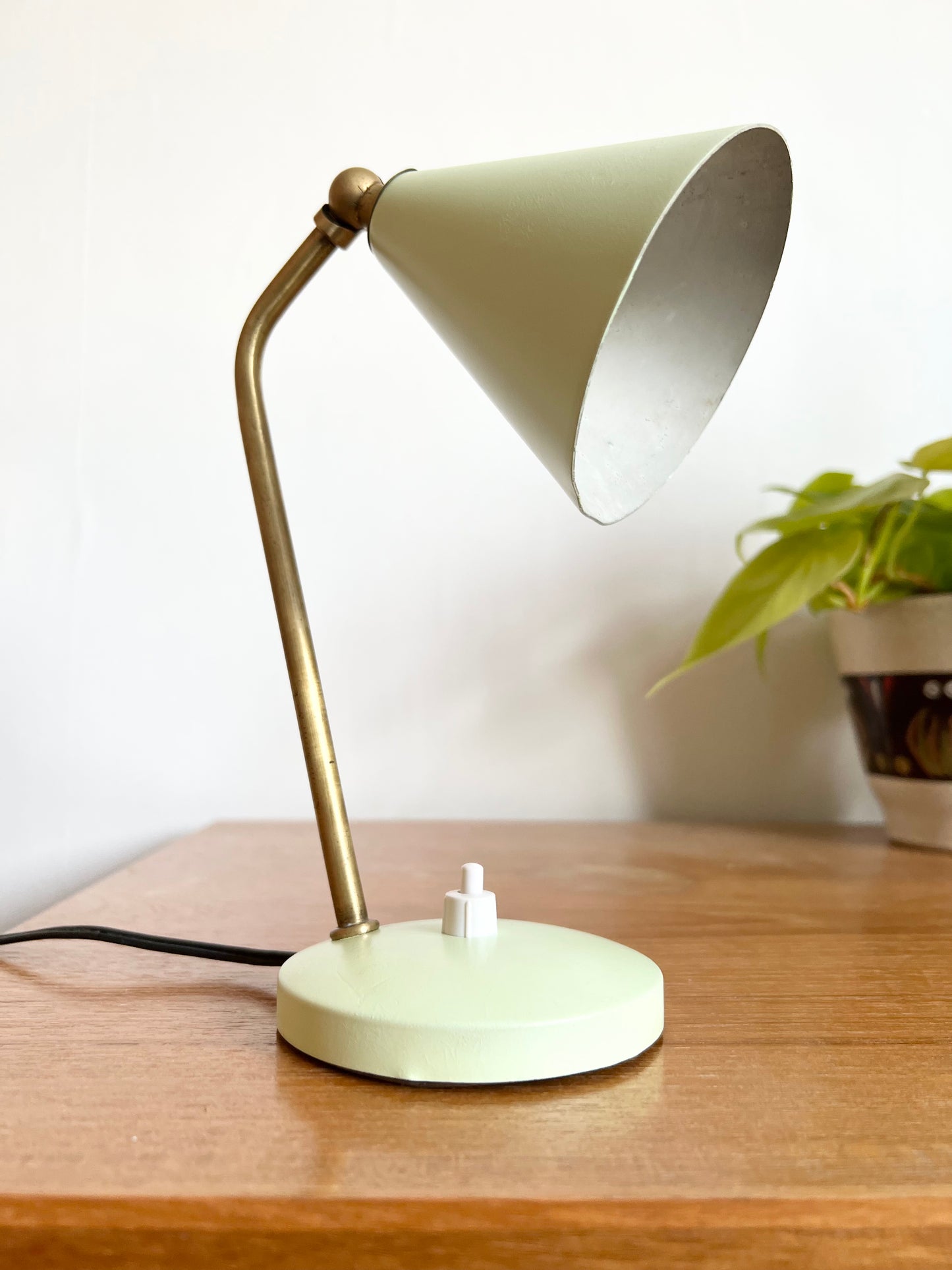 Mid Century Pale Green Desk Lamp