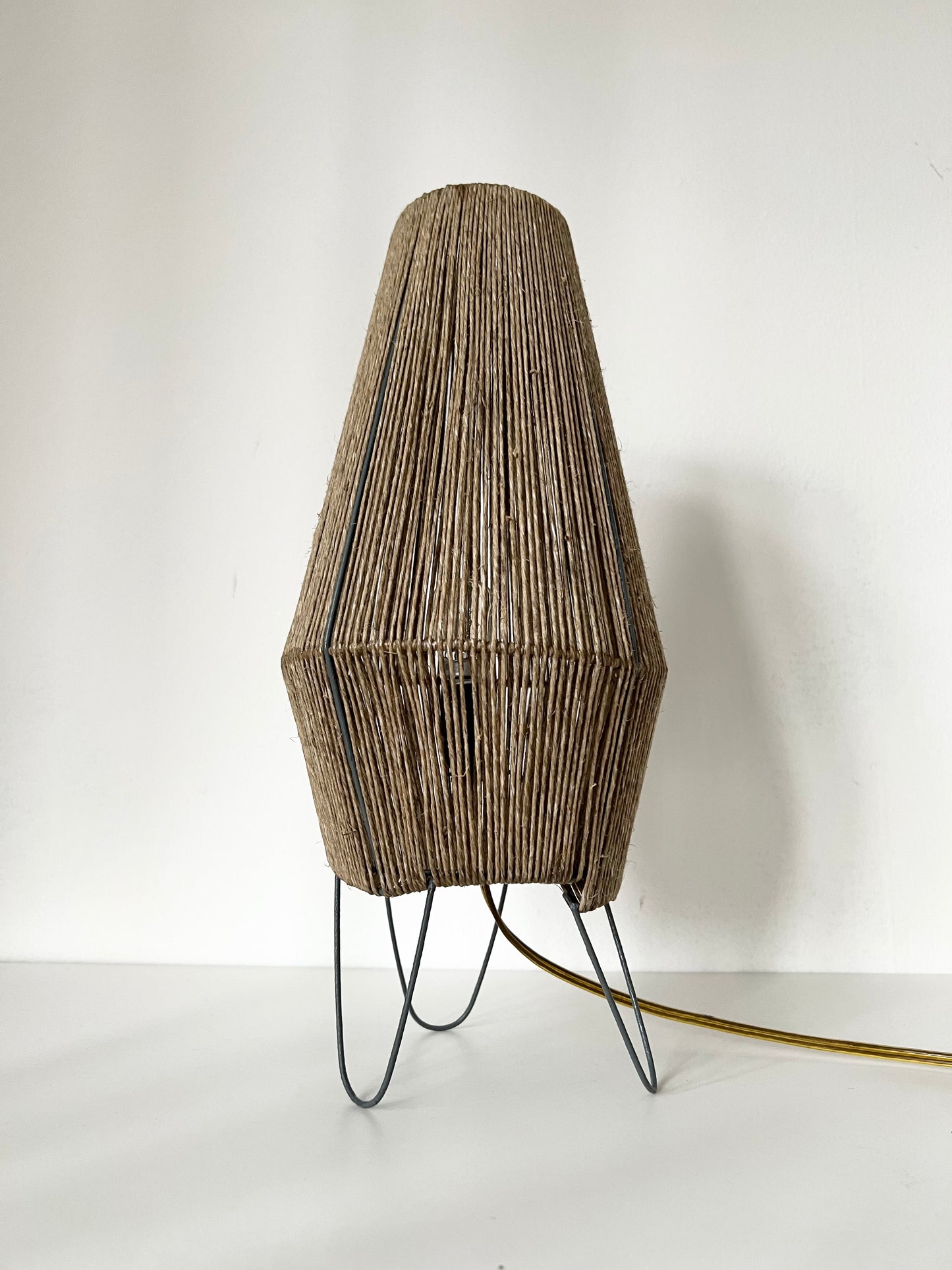 Mid Century Raffia Table Lamp