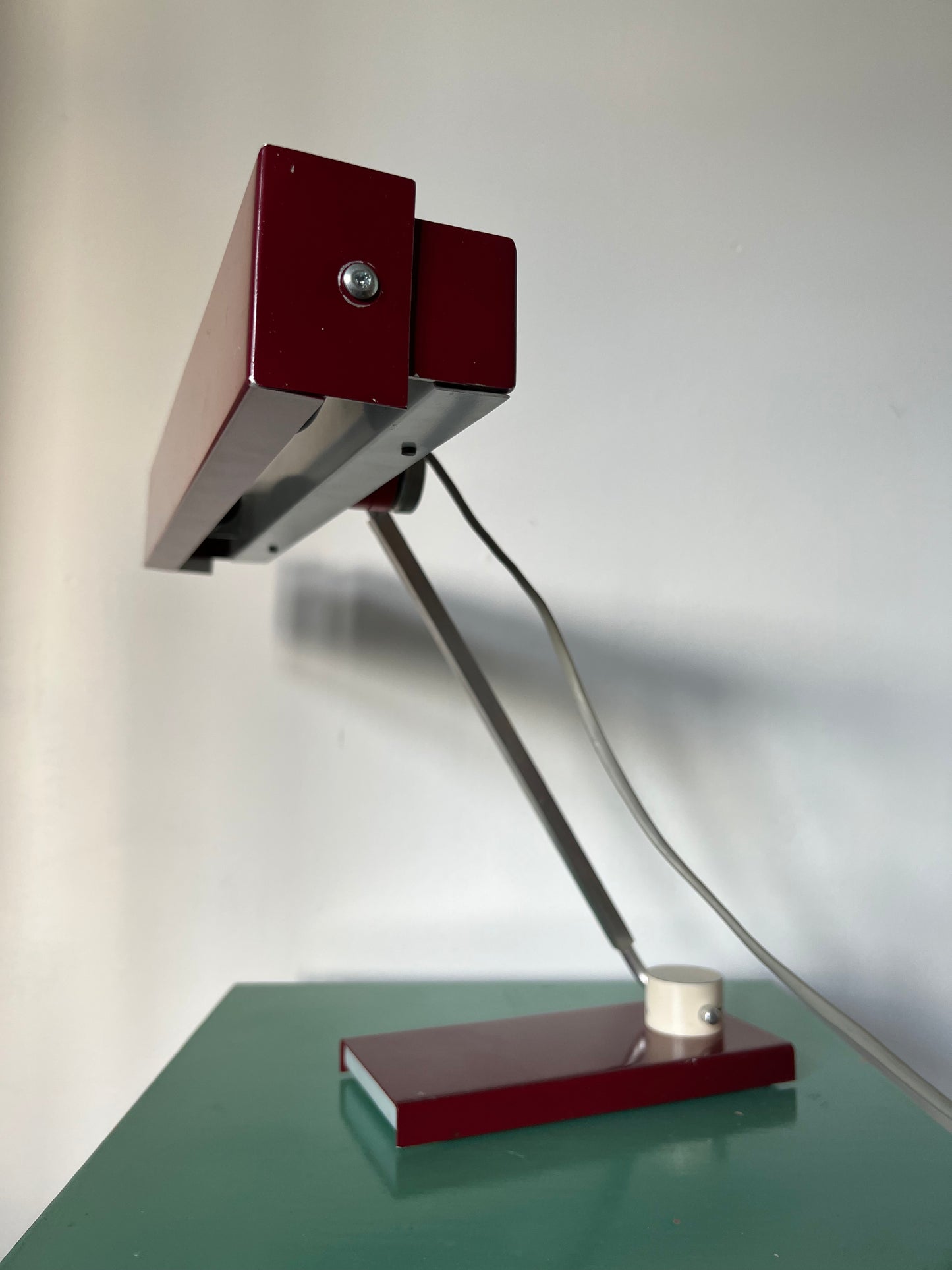 Mid Century Burgundy Red Space Age Desk lamp