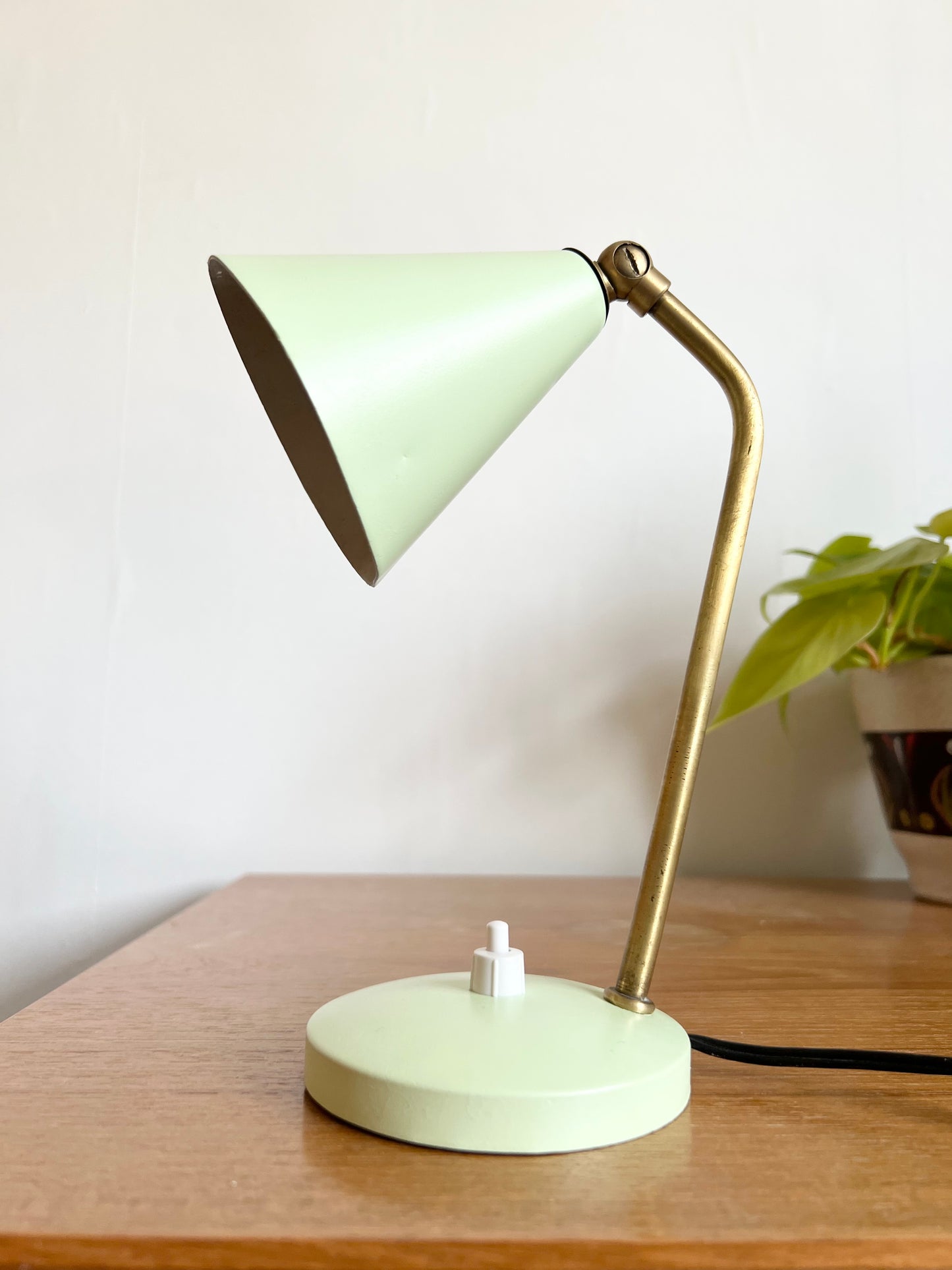 Mid Century Pale Green Desk Lamp